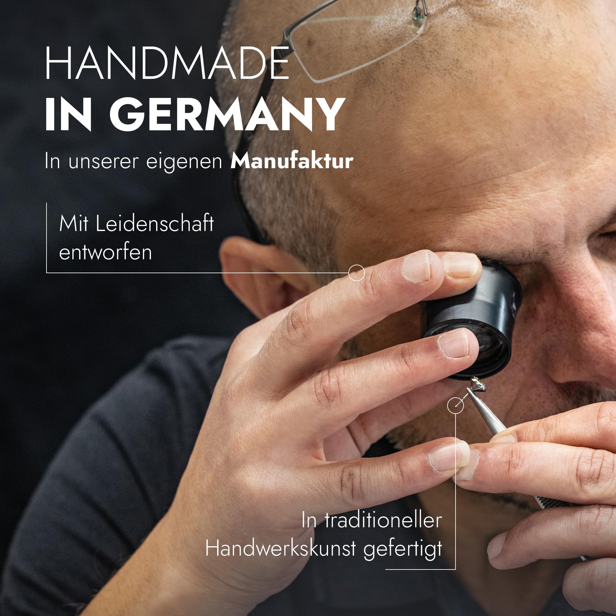TIABELLE – Ohrstecker LUNA aus Titan mit funkelnden Swarovski® Zirconias – Ohrringe für Damen – allergenfrei & hautverträglich – Handmade in Germany (7,6mm ø)
