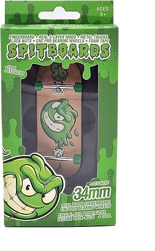 Miniatura 7 de SPITBOARDS 34mm x 96mm Pro Fingerboard Set-Up (Complete)  Real Wood Deck  Pro Trucks with Lock-Nuts and Pro Bushings  Polyurethane Pro Wheels with