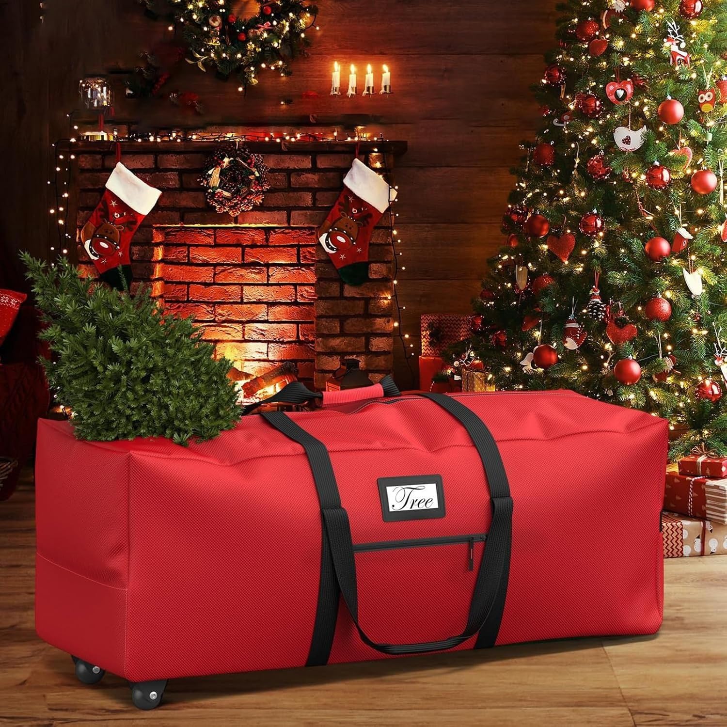 Christmas Tree Storage Bag Waterproof Dustproof Container for Artificial Tree Garland Travel Outdoor College Kitchen Bedroom Living Room