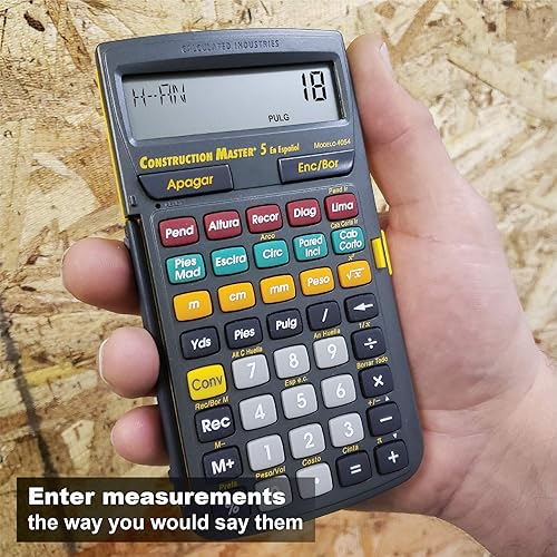 Vista 6 de Calculated Industries 4054 Construction Master 5 en Espanol Construction Feet-Inch-Fraction Calculator for Carpenters