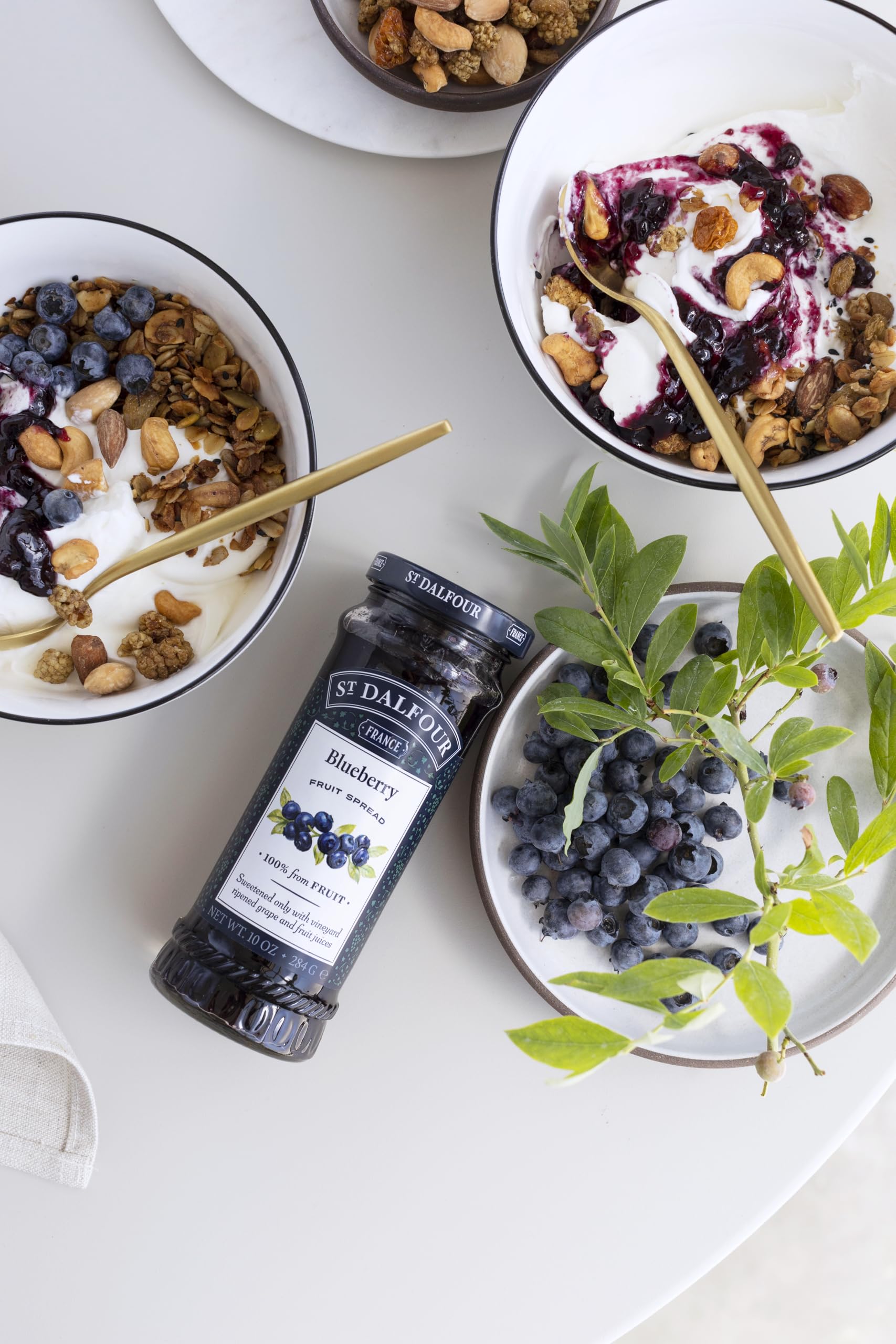 St Dalfour ARÁNDANO | Fruta triturada | Mermelada natural | Caja 6 frascos x 284gr | 100% fruta sin azúcares añadidos