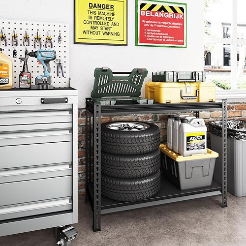 Miniatura 2 de Estantería de garaje resistente de 40 pulgadas de ancho, estantes de almacenamiento de garaje de 900 libras de carga, estantes de almacenamiento de