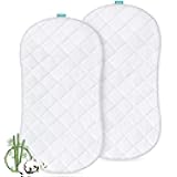 Bassinet Mattress Protector, Universal Fit for Halo Bassinest Swivel and Hourglass/Oval Bassinet Mattress, Ultra Soft Waterproof and Breathable, 2 Pack