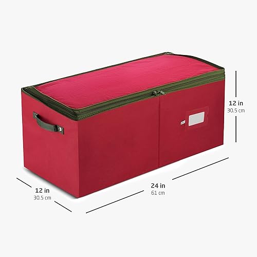 Vista 49 de ZOBER - Caja grande para guardar adornos navideños, con capacidad para 54 adornos y separadores, recipientes de tela no tejida y duraderos