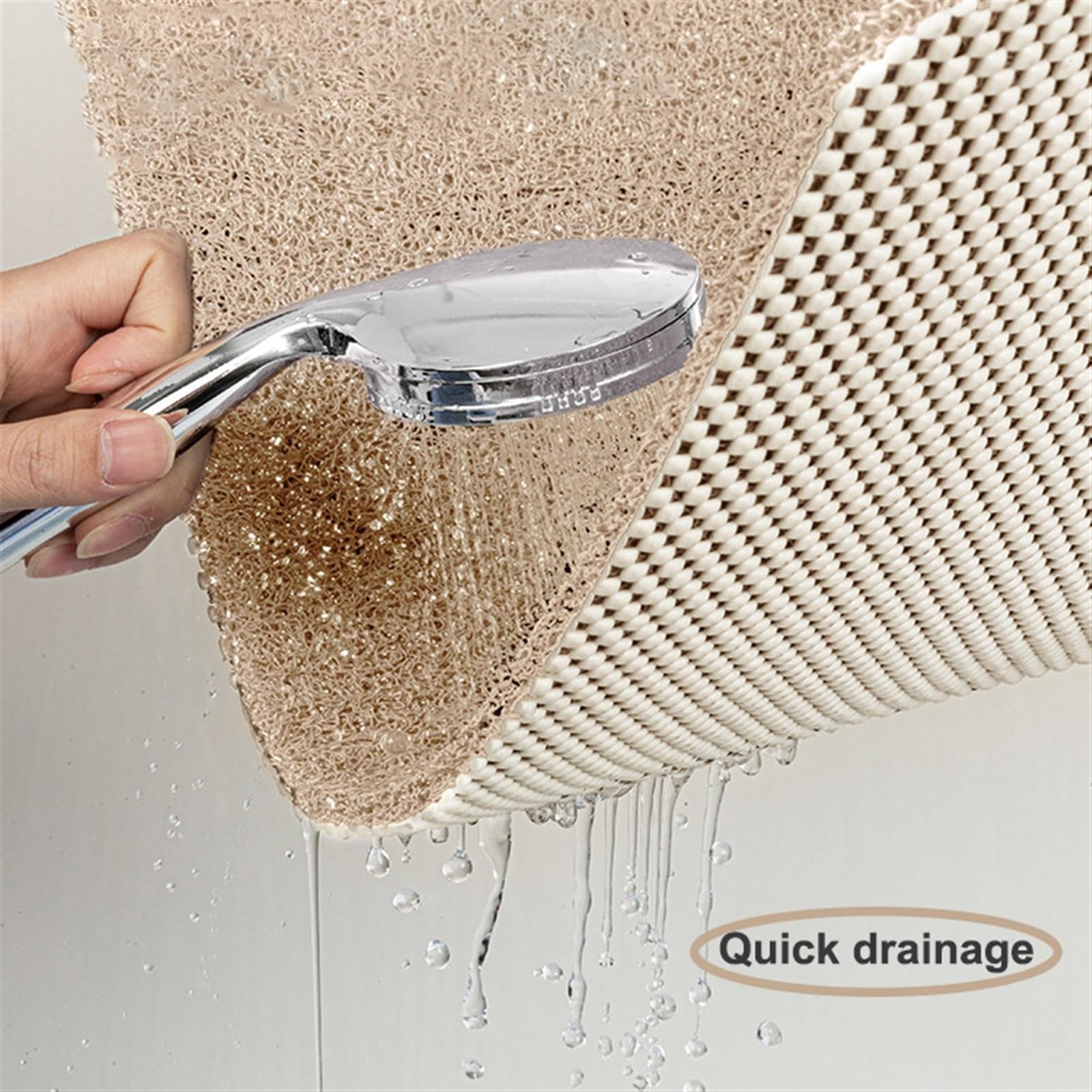 Alfombrilla segura para ducha, antideslizante, segura, la mejor alfombrilla de baño antideslizante, alfombrilla segura para bañera y ducha (blanco, 60 x 60 cm)