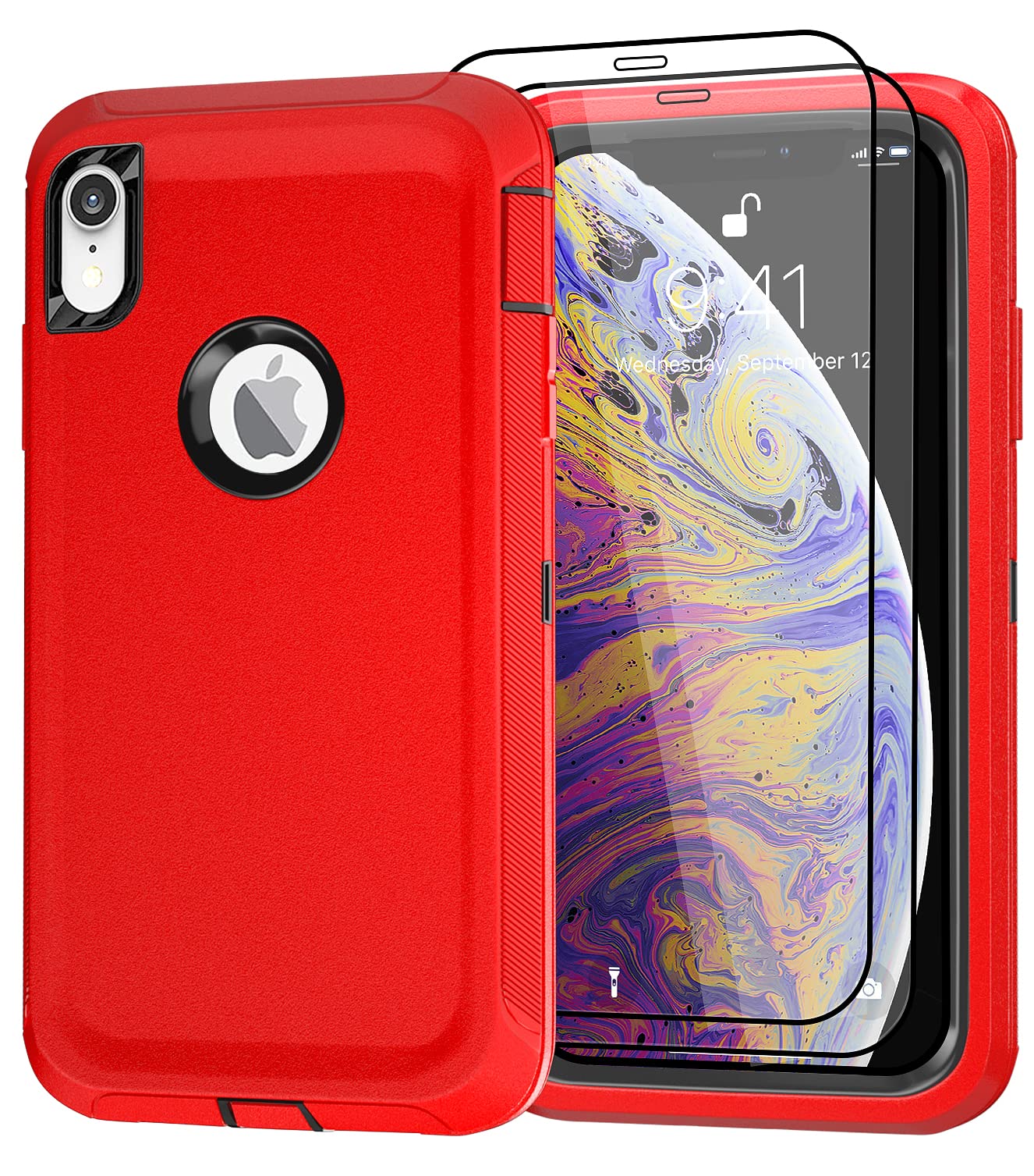 Case for iPhone Xs Max Case with 2 Screen Protector, Full Body Protection Heavy Duty Phone Case, Drop-Proof Shockproof Military Grade Cover for Apple