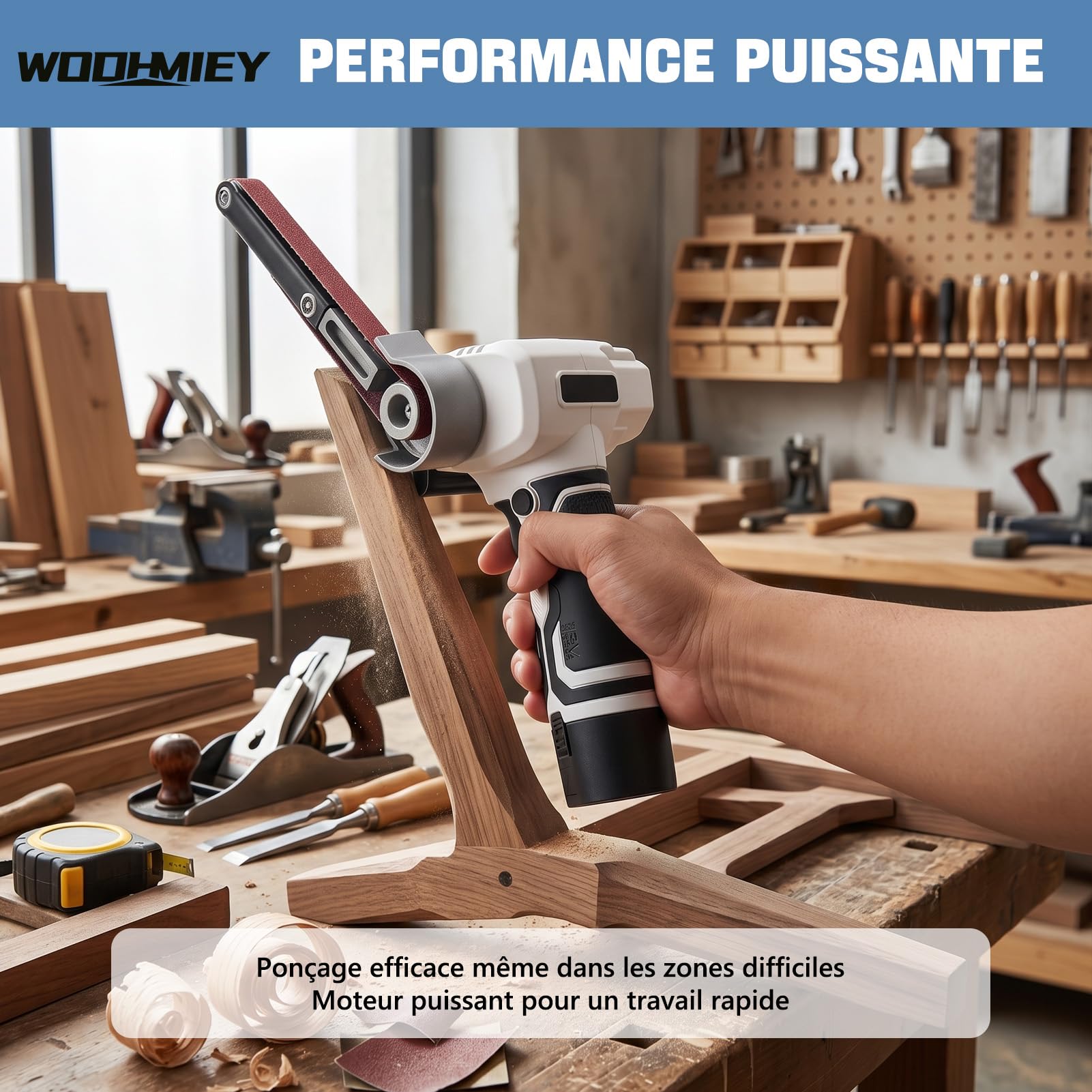 Ponceuse a bande electrique lime electrique mini ponceuse a bande portative changement rapide faible bruit poignee caoutchouc for bois metal cuir verre