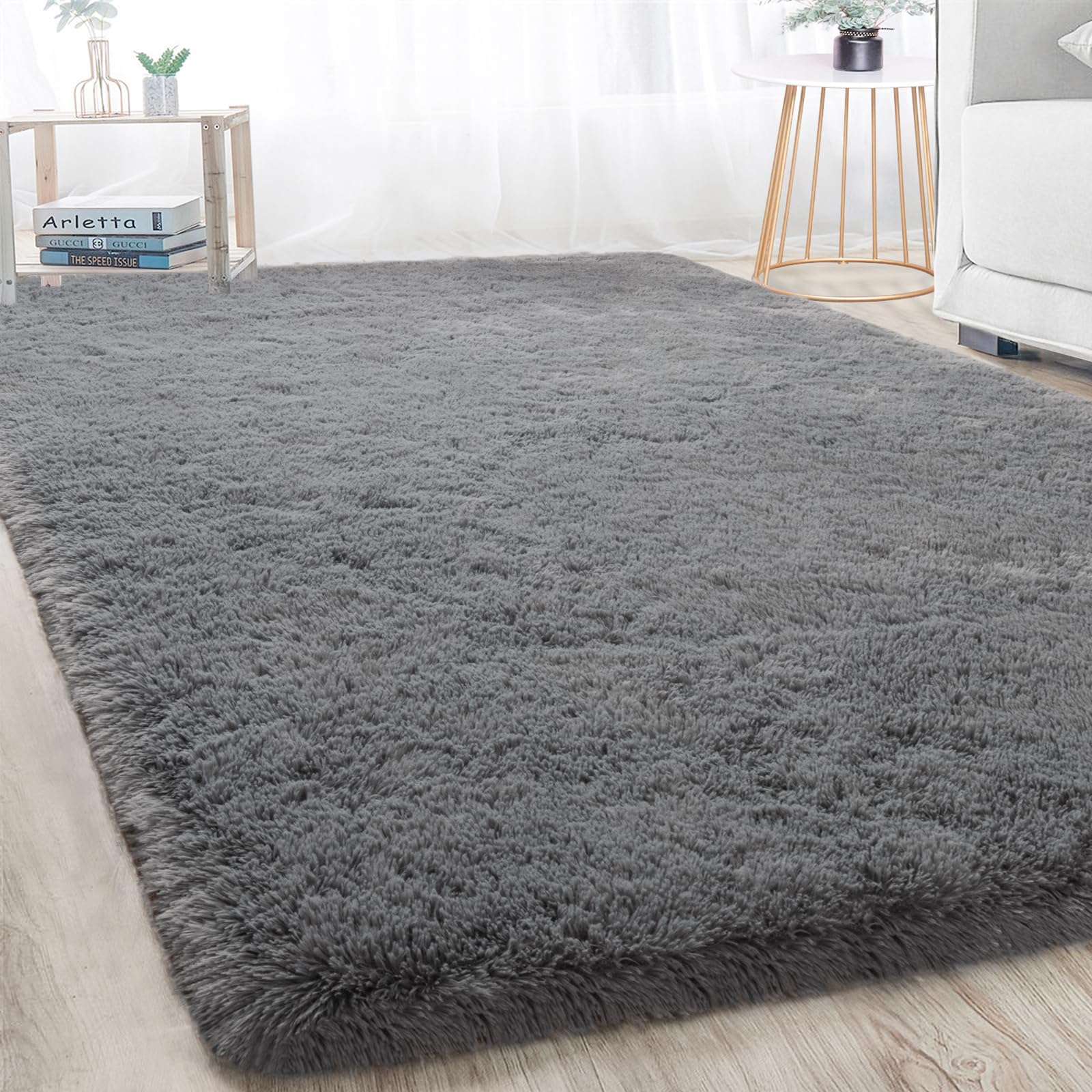 Merelax Soft Area Rugs for Livingroom Bedroom, Shaggy Plush Fuzzy Fluffy Carpet Furry Fur Rug, Modern Indoor Comfy Nursery Kids Dorm Home Decor Floor