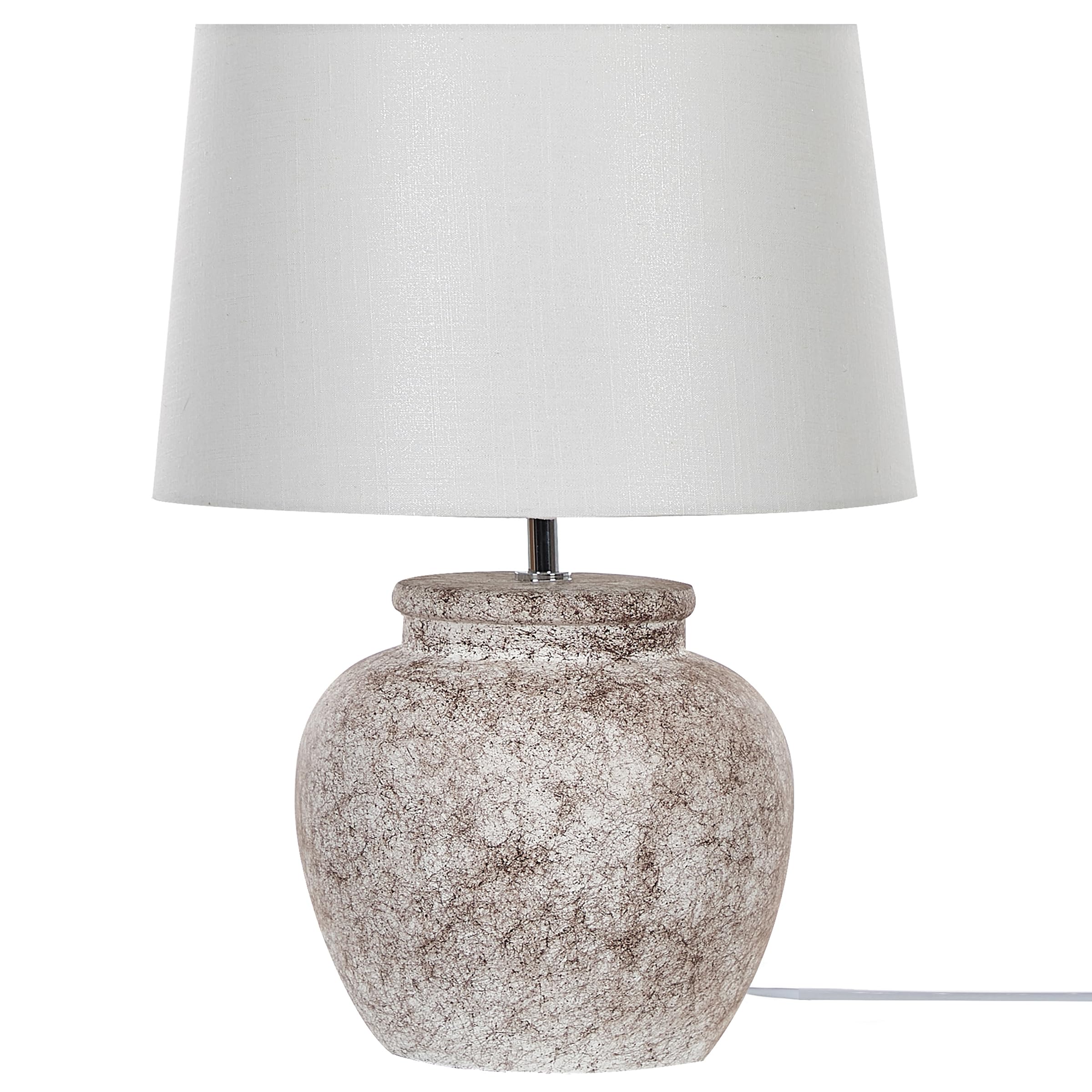 Beliani Klassische Tischlampe Keramiksockel Steinoptik 47 cm beige Mareb