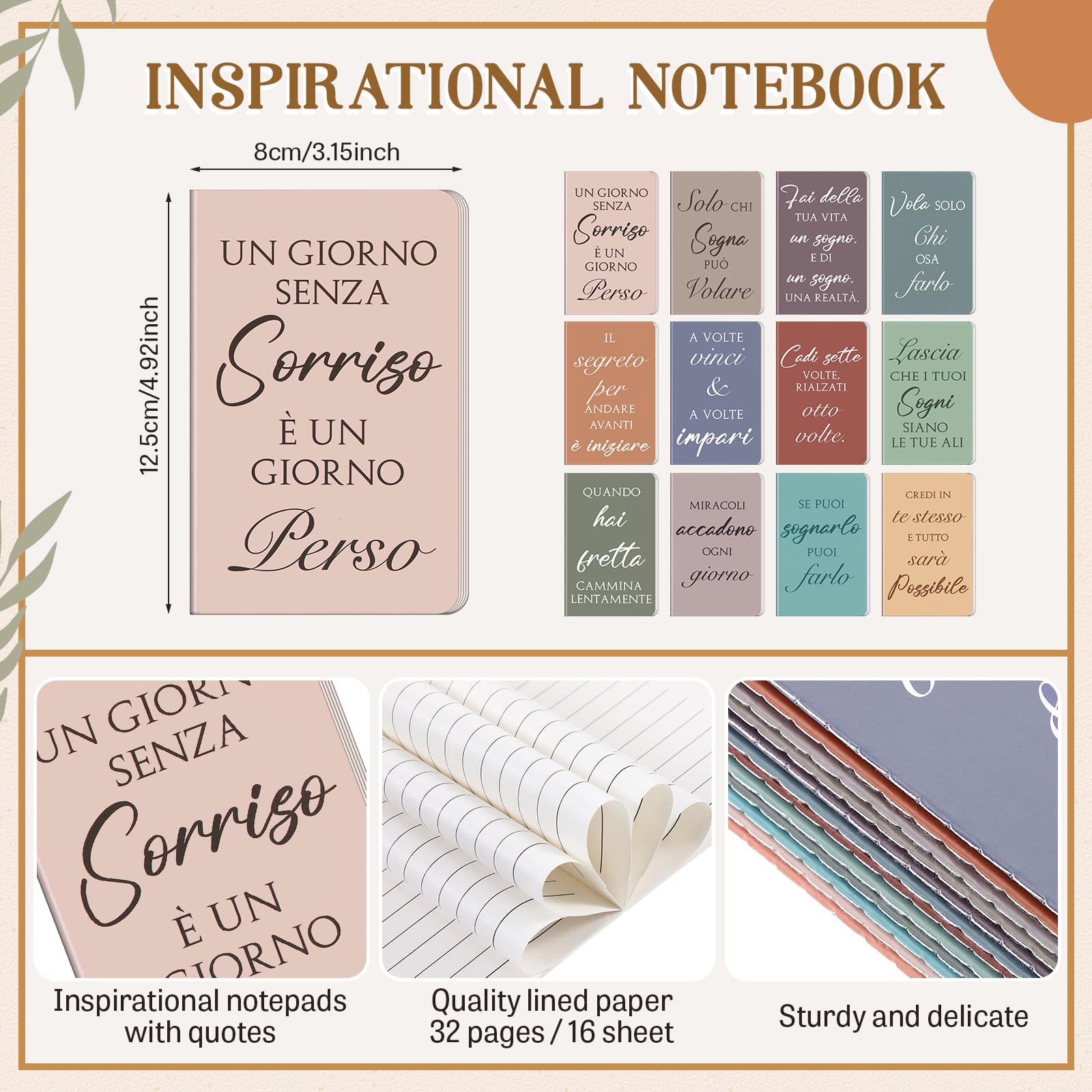Sinmoe 24 Set 96 Pezzi Motivazionali Regali per Colleghi di Lavoro Personalizzate Natale Fine Anno Regalo con Frasi Motivazionali Italiano Ispirazione Regali di Ringraziamento (Stile Classico)