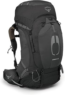 Osprey Atmos AG 65L Mens Backpacking Backpack, Black, LXL