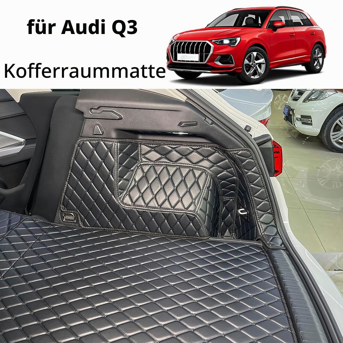 Kofferraumwanne für Audi Q3 2018–2025 Kofferraummatte | Ohne Plug-in-Hybrid & Ohne Sportback-Modelle