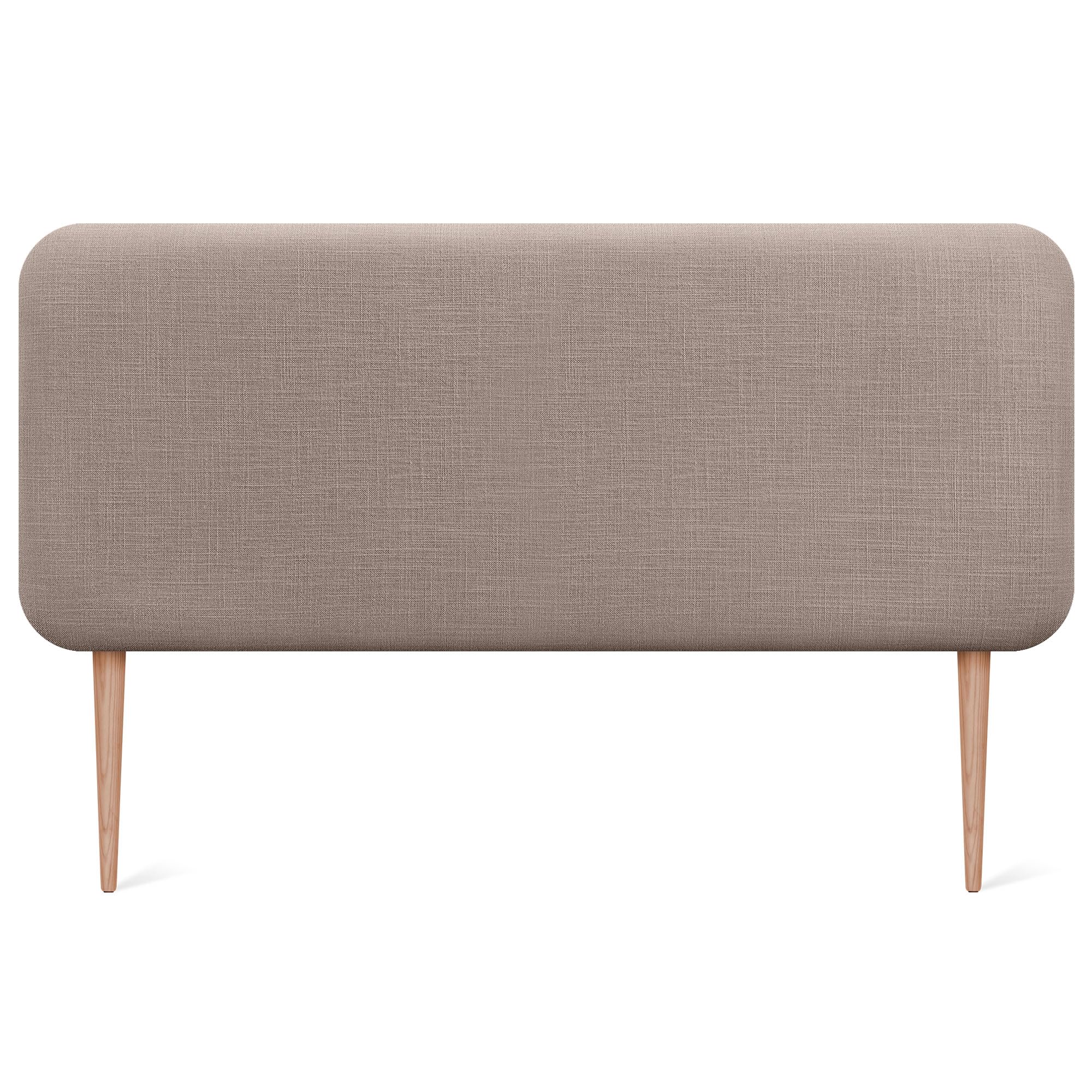 DHOME Cabecero Tapizado Liso Redondeado Lino Natural con Patas para Pared Acústicos Cabeceros Absorbentes Cabezal Cama Dormitorio (Tierra, 140cm)