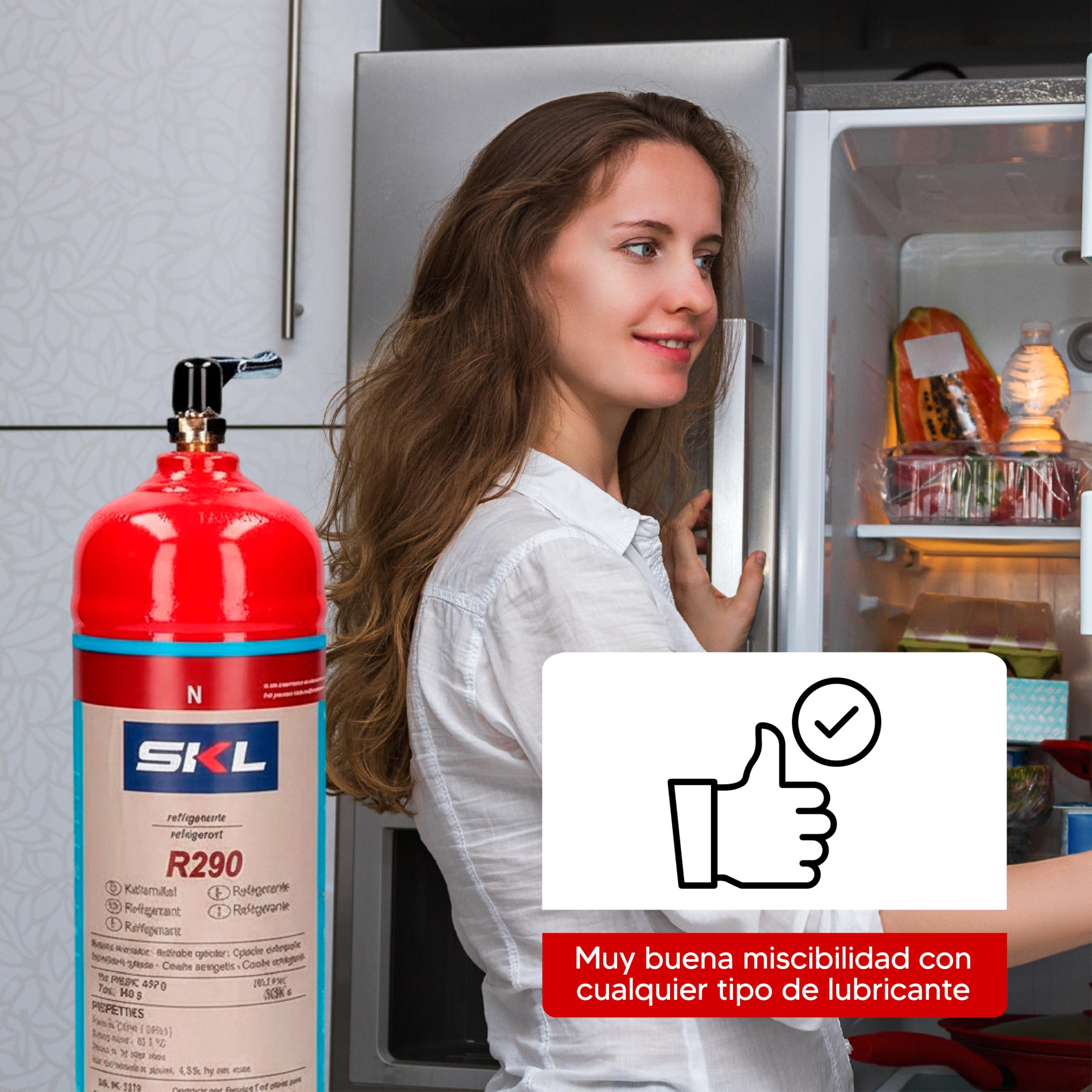REPORSHOP Botella de Gas Refrigerante R290 Propano Freeze Orgánico de 370 g - Gas Refrigerante de Alta Pureza para Sistemas de Refrigeración - Gas Ecológico con Bajo Impacto Ambiental
