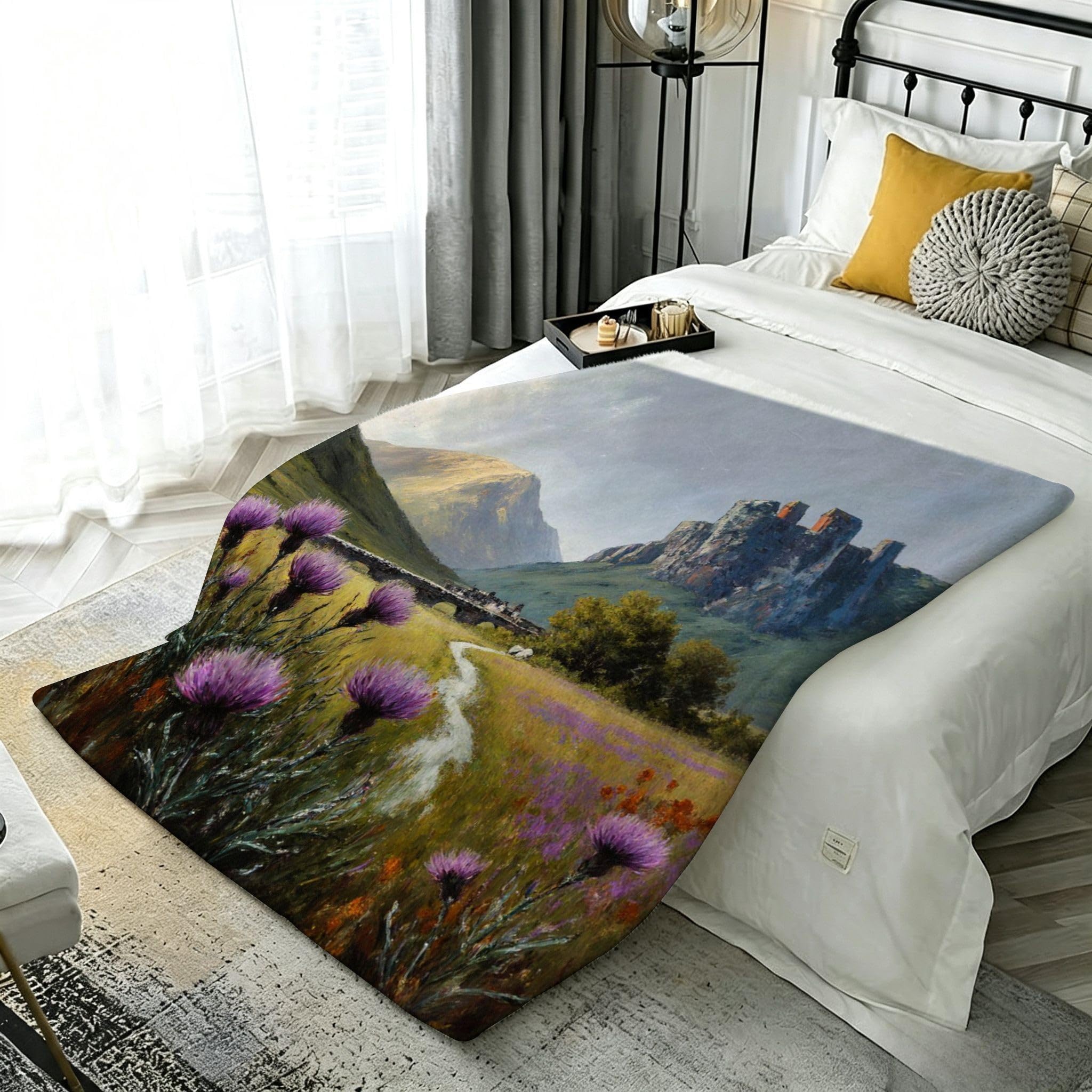 3D Druck Fleecedecke für Zwei 220x240 cm Grüner Berg a2370