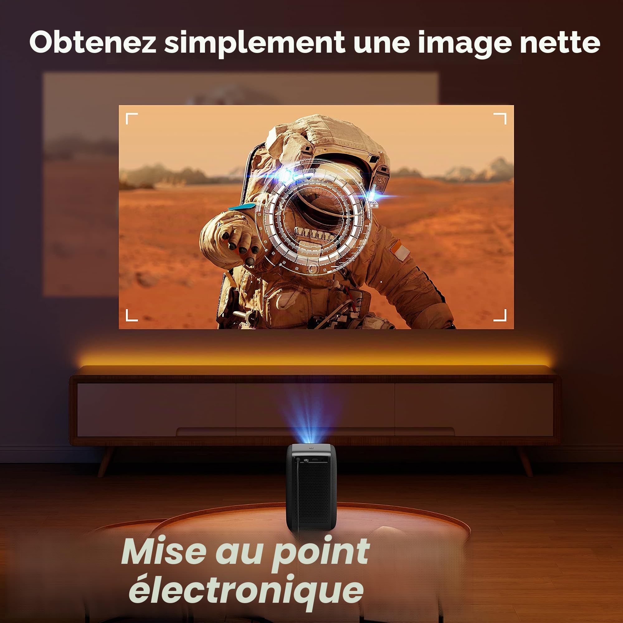 Videoprojecteur 4K avec Netflix/Prime Video/Youtube Intégrés, 600ANSI Full HD 1080P, iZEEKER Retroprojecteur avec Dolby Audio, Sceau Intégral, Focus Électrique, 4D/4P Keystone pour Android/PC/USB