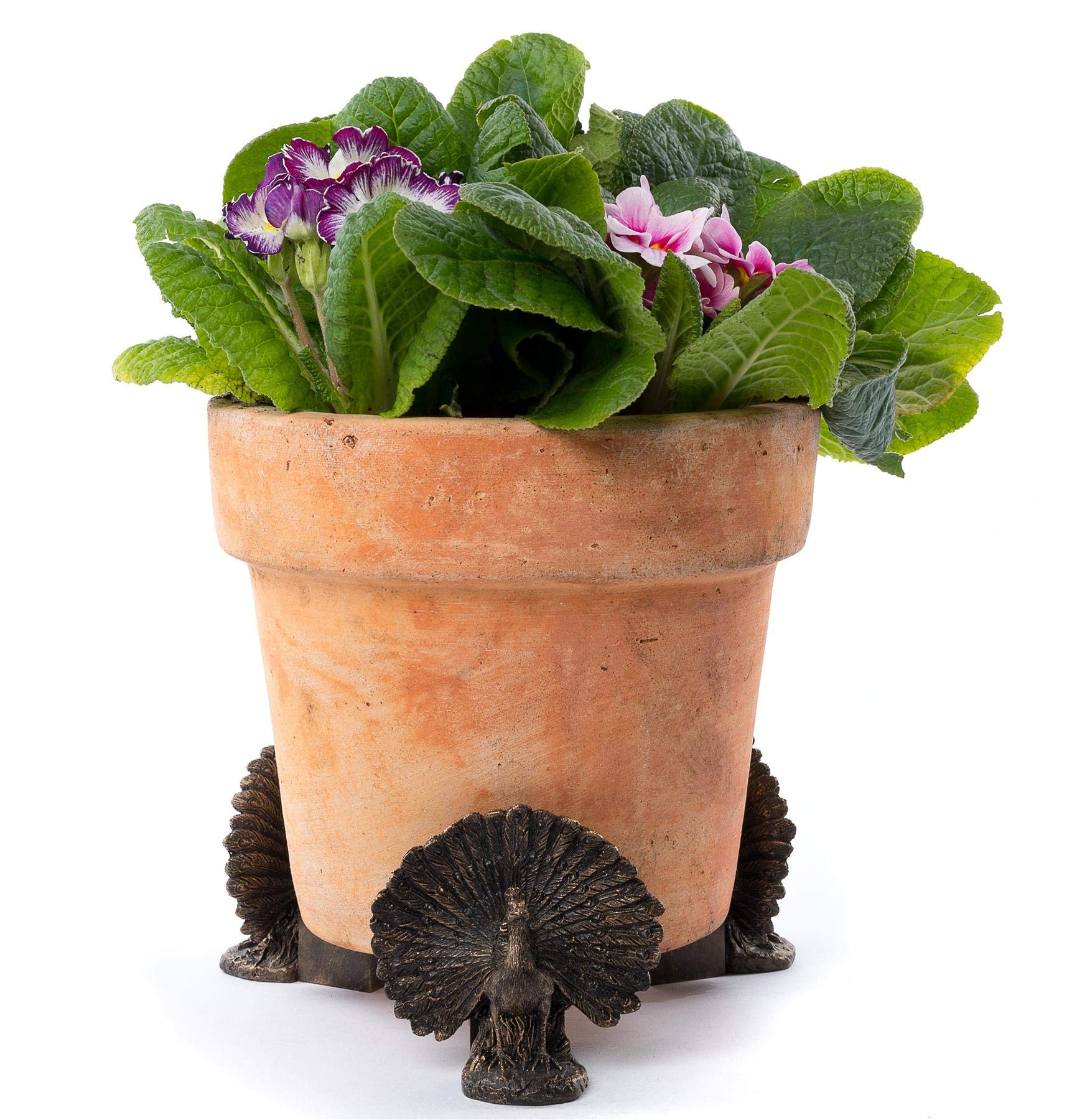 Potty Feet Peacock Figures Plant Pot Feet - Planter Support - Handmade Decorative Ornaments - 3pcs