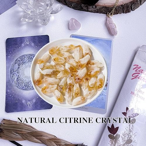 Miniatura 4 de Apengshi Puntos de cristal de citrino natural de 0.97 libras (15.52 oz) Piedra de cristal áspera irregular piedras preciosas de cristal crudo a