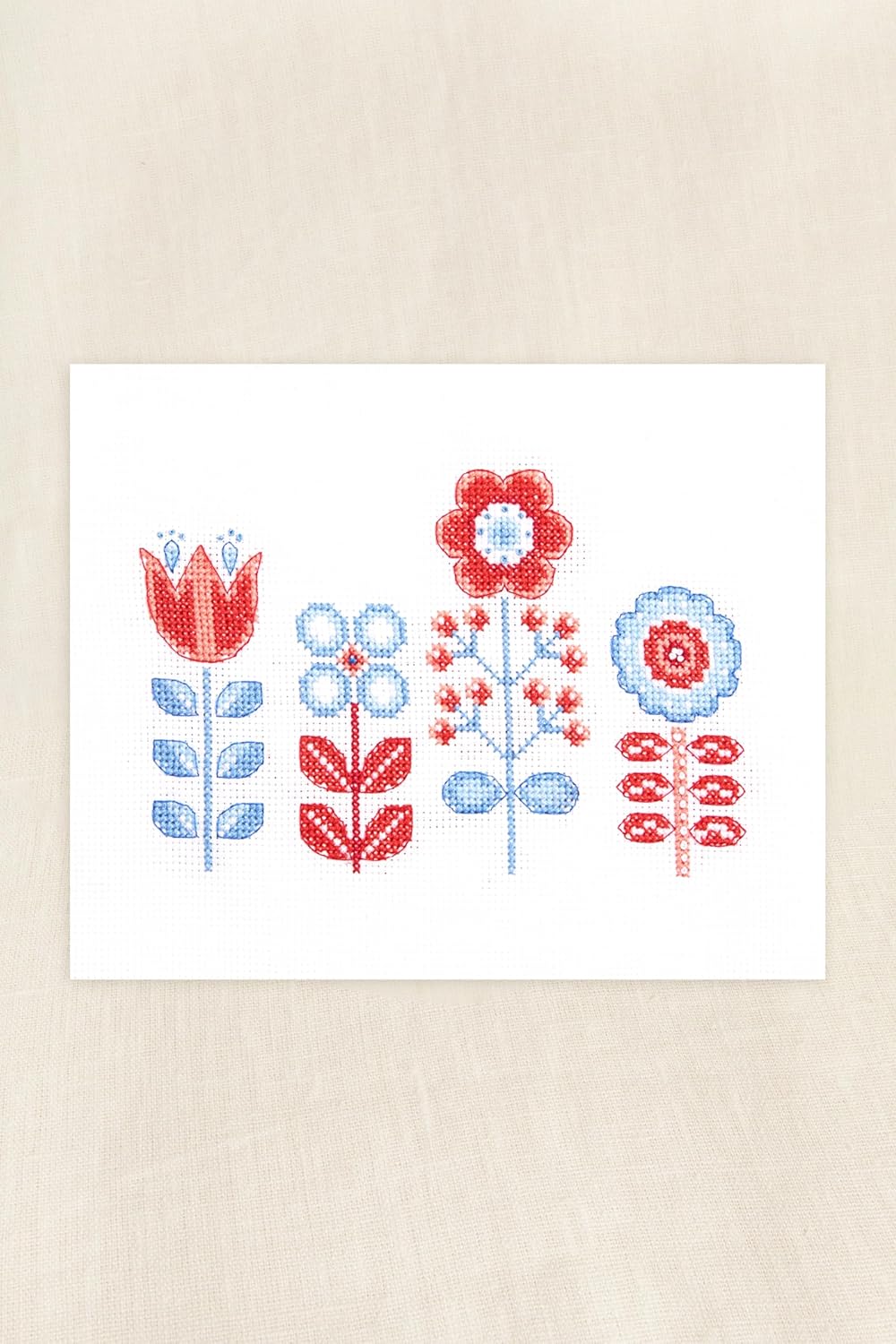 DMC Cross Stitch Kit Folk Flowers by Jo Aston - Easy