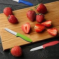 Vista 4 de Paring Knife set of 6 PCS, 3.5 Inch Stainless Steel Fruit and Vegetable Knives,Comfortable Handle With Multi-Color Red/Green/Blue
