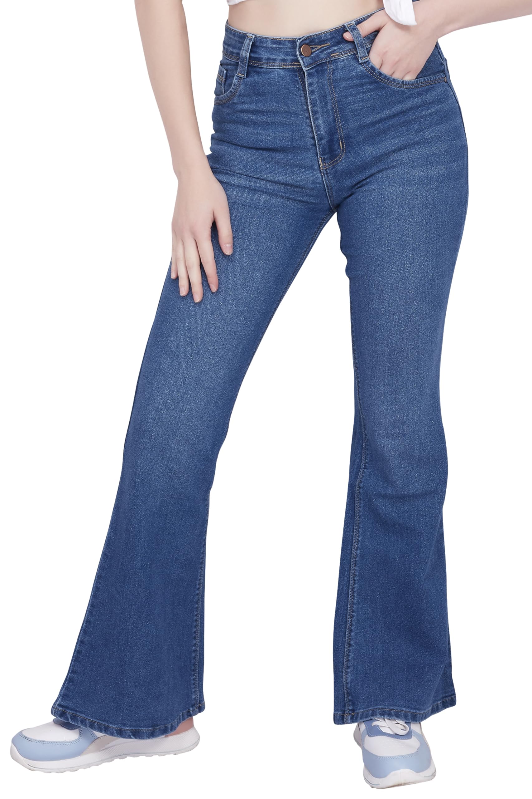 divisive Women's Loose Fit Boot Cut Denim Jeans-picture-21