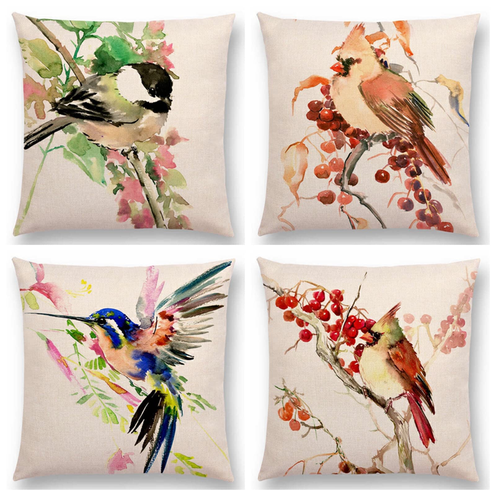 Funda de CojÍN,4 Piezas Fundas Cojines Decorativa de Funda Almohada Lino de Algodón Moderna,Fundas de Cojines para Sofá,Cama Hogar,Coche,Interior,Exterior Fundas Decorativas Vistoso,40x40cm
