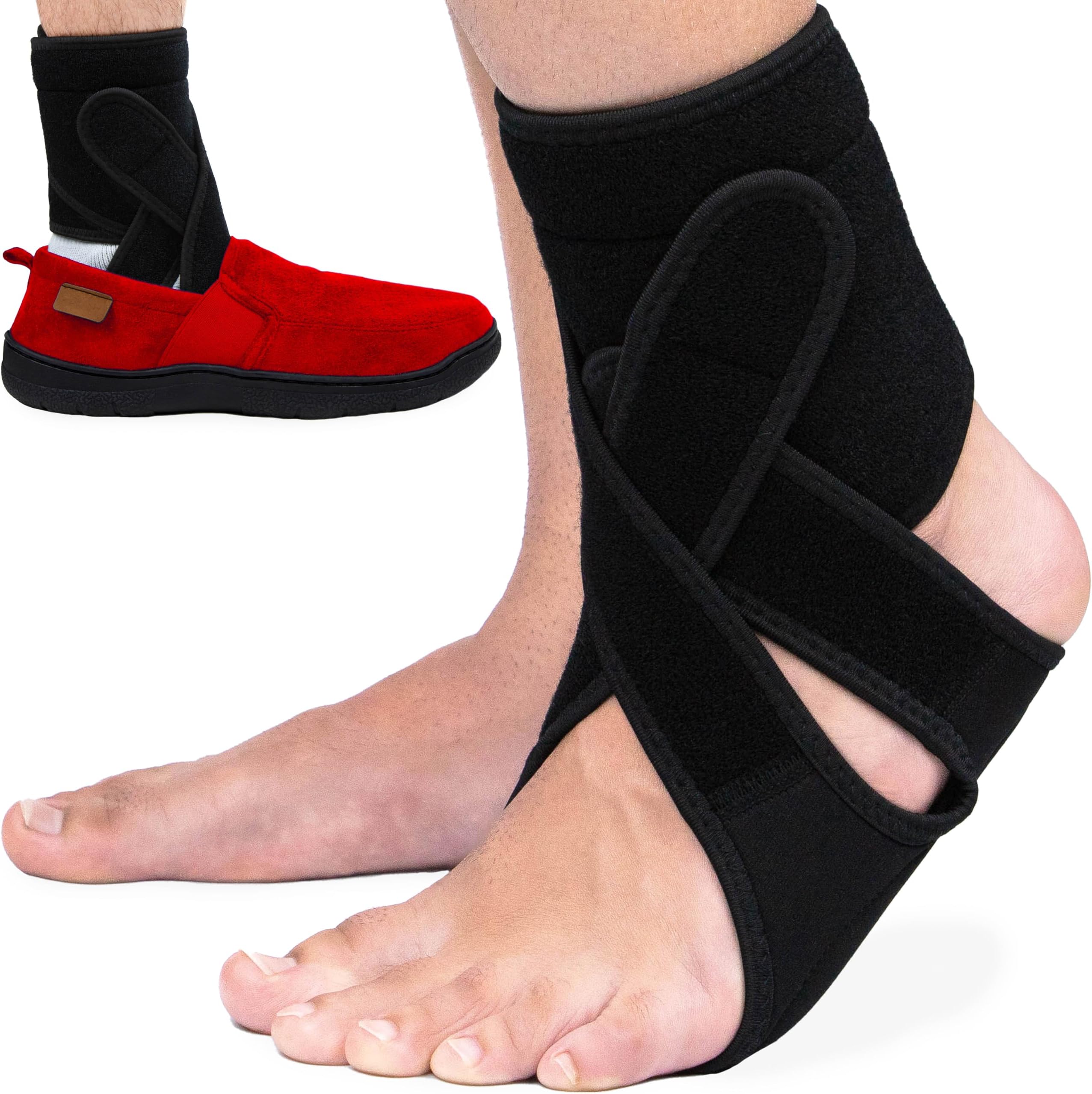 Left Foot AFO Foot Drop Brace For Walking With Shoes, Socks, Or Barefoot Provides Foot Drop Support For Men Or Women And Also Provides Plantar Fasciitis Relief