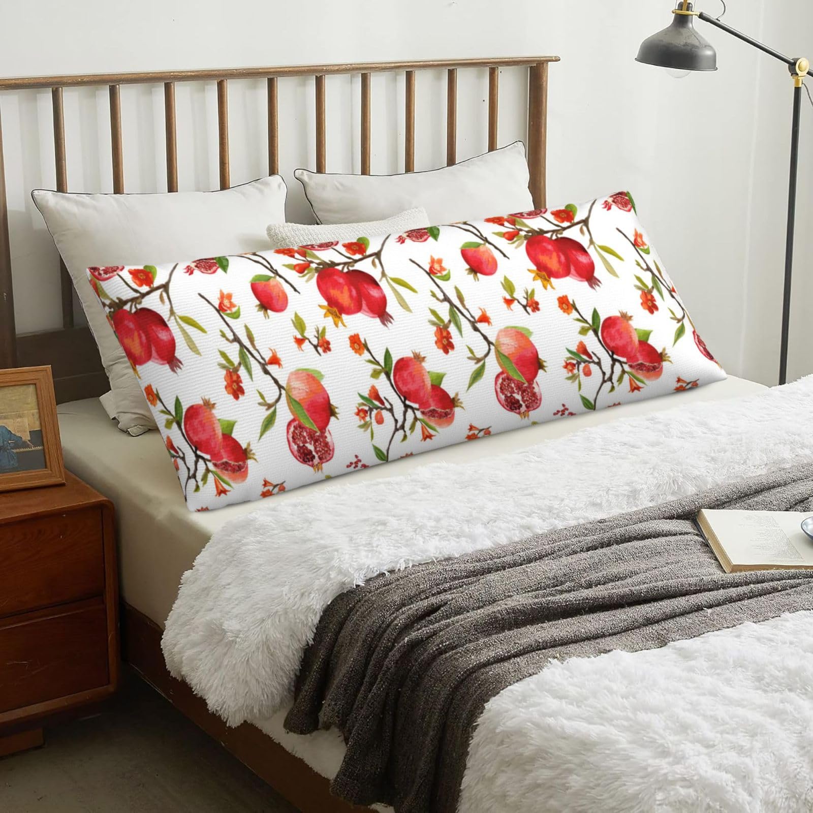 Fresh Pomegranate, Body Pillow Cover with Zipper,Long Body Pillowcase 20 x 60 in