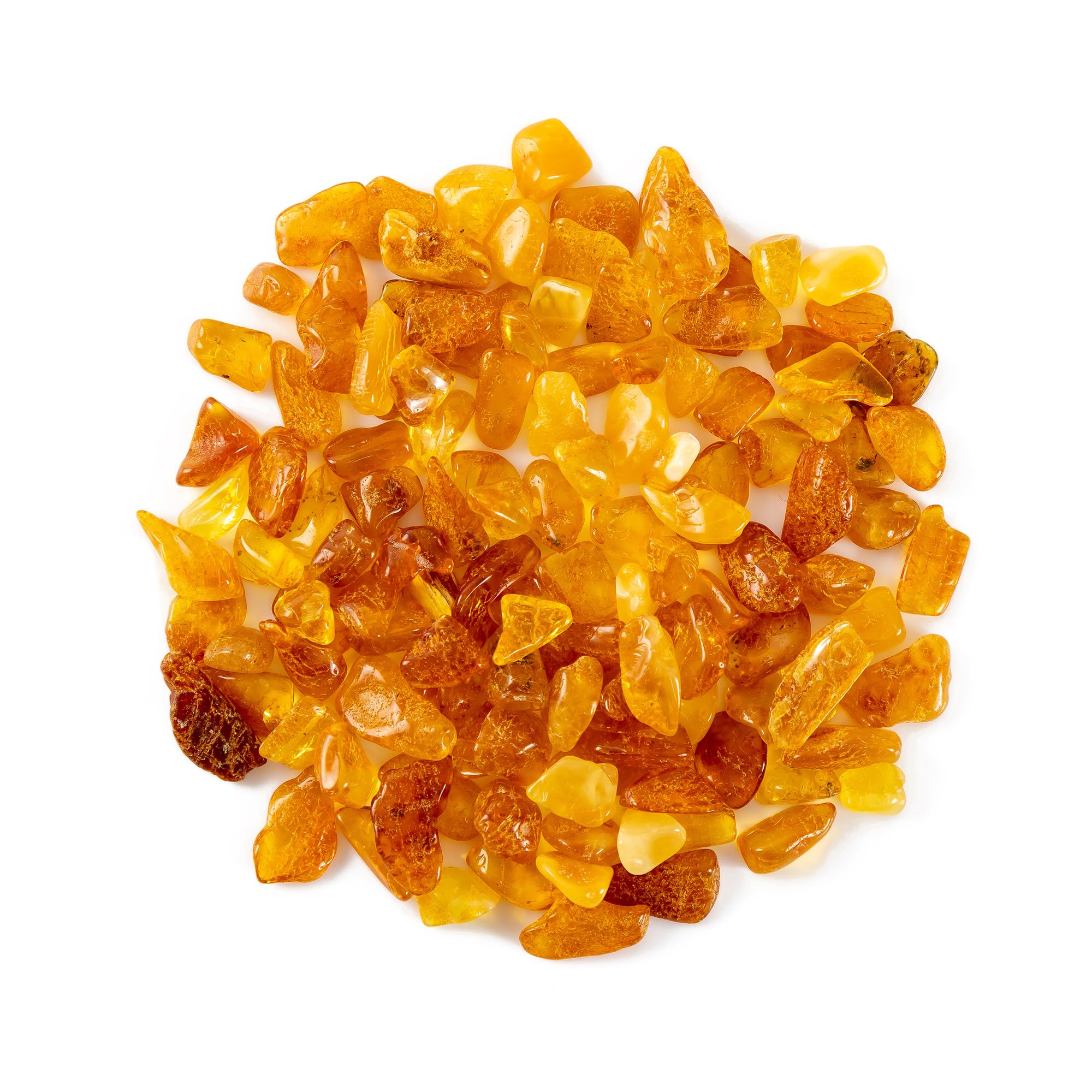 Amber Polished Stones(No Holes)(20 Grams) - 100% Natural Baltic Chips for Jewelry and Beads
