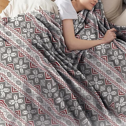 Miniatura 5 de Renerhome Manta de forro polar Sherpa floral de primavera, manta ligera para sofá o cama, manta de felpa transpirable con estampado de campana gris