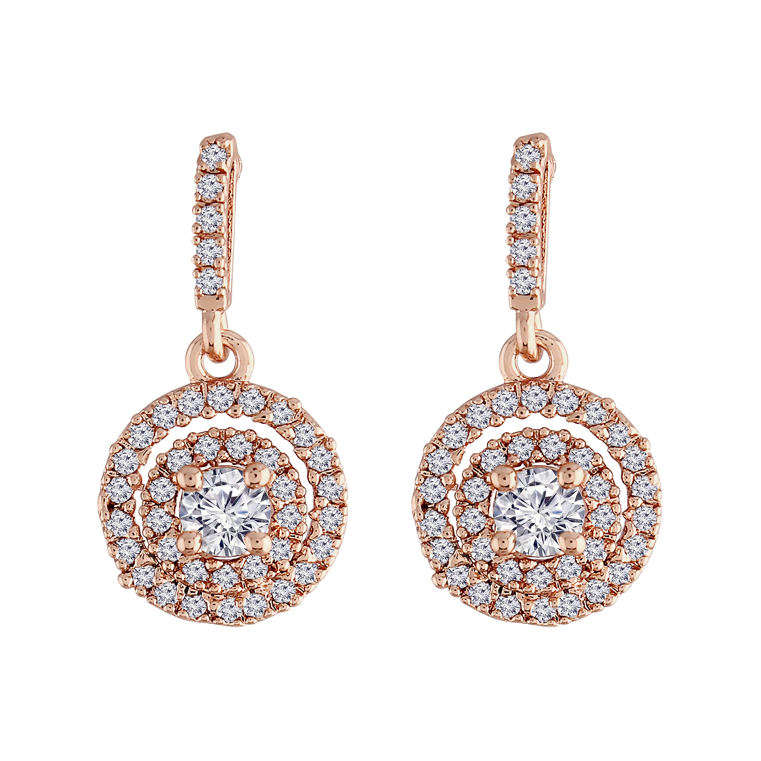 I Jewels Stylish Latest Fashion Rose Gold Plated Glittering Crystal AD Stone Dangle & Drop Earrings for Women & Girls (E2955RG) (B09SZCNMGD) Amazon Price History, Amazon Price Tracker