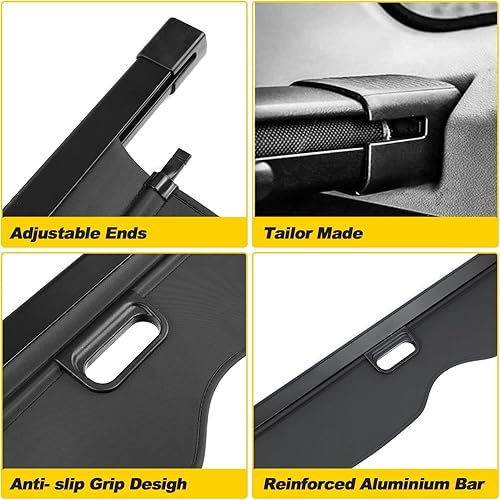 Miniatura 4 de Cubierta retráctil de seguridad para maletero de la marca Auxmart, Negro