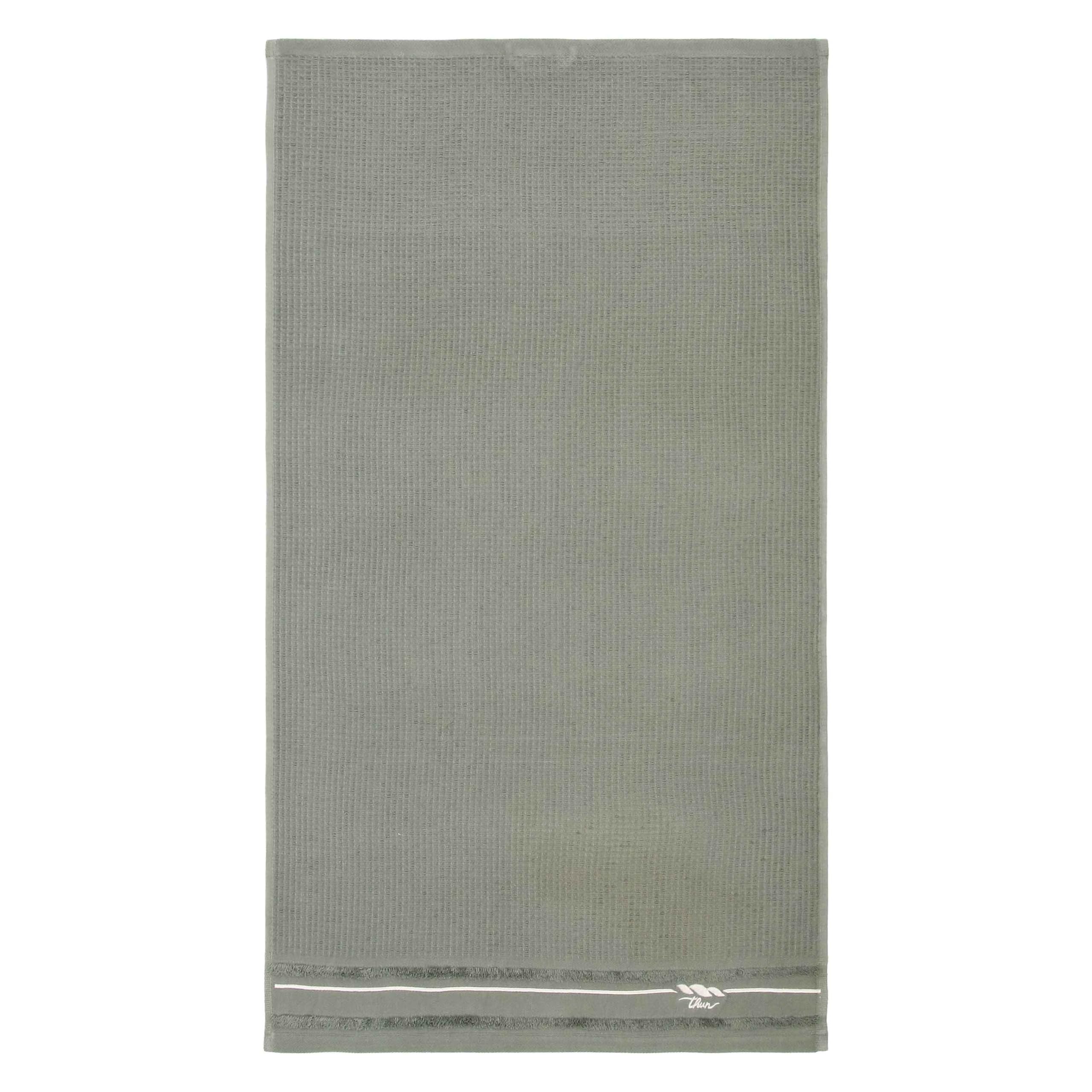 THUN Set 2 asciugamani, verde, 100% cotone, Collezione Country Bloom, t40 x 60, 60 x 100 cm