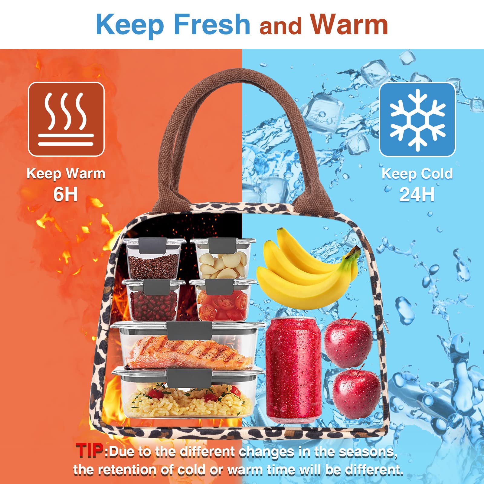 Minicoco Insulated Lunch Bag With Front Pocket, Portable Thermal Leak-Proof Cool Bag for Women Men, Adults, Girls, Children - Image 2