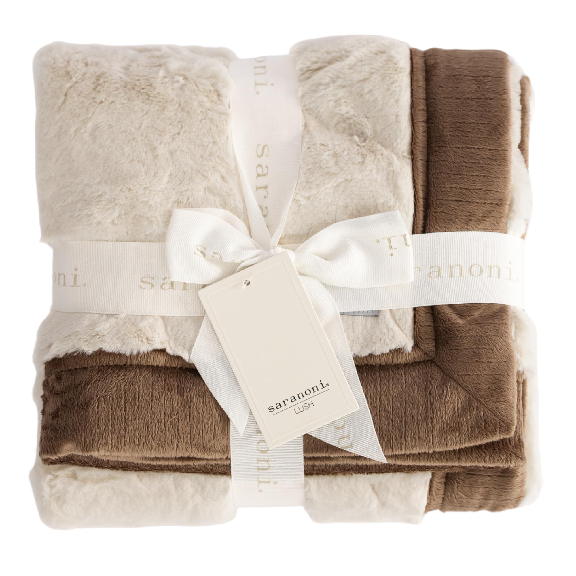 Saranoni Receiving Blanket Soft Baby Blanket Ivory Swirl Gingersnap 40x30