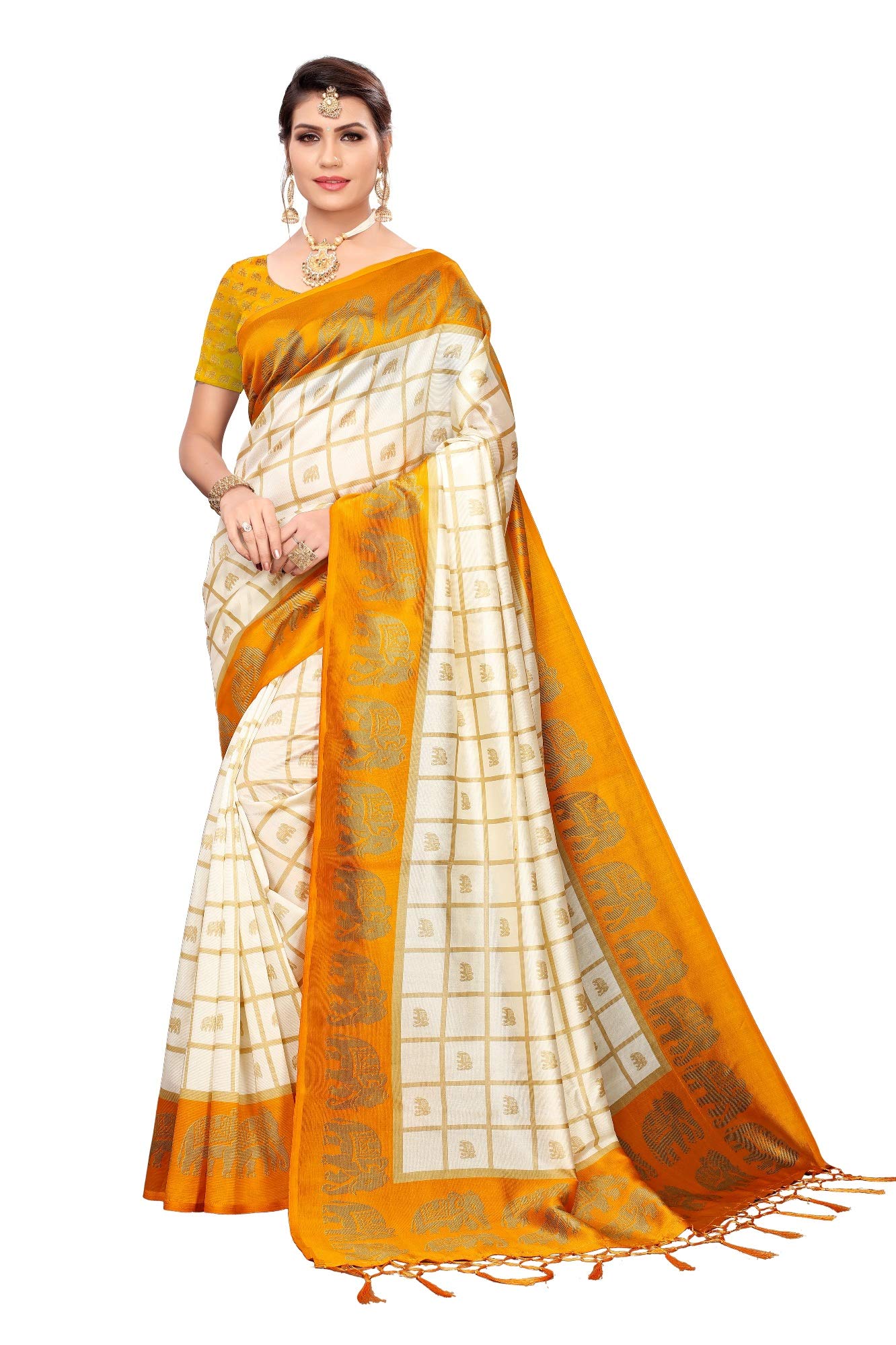 GenericKkrish Mysore Silk Jhalor Saree With Blouse
