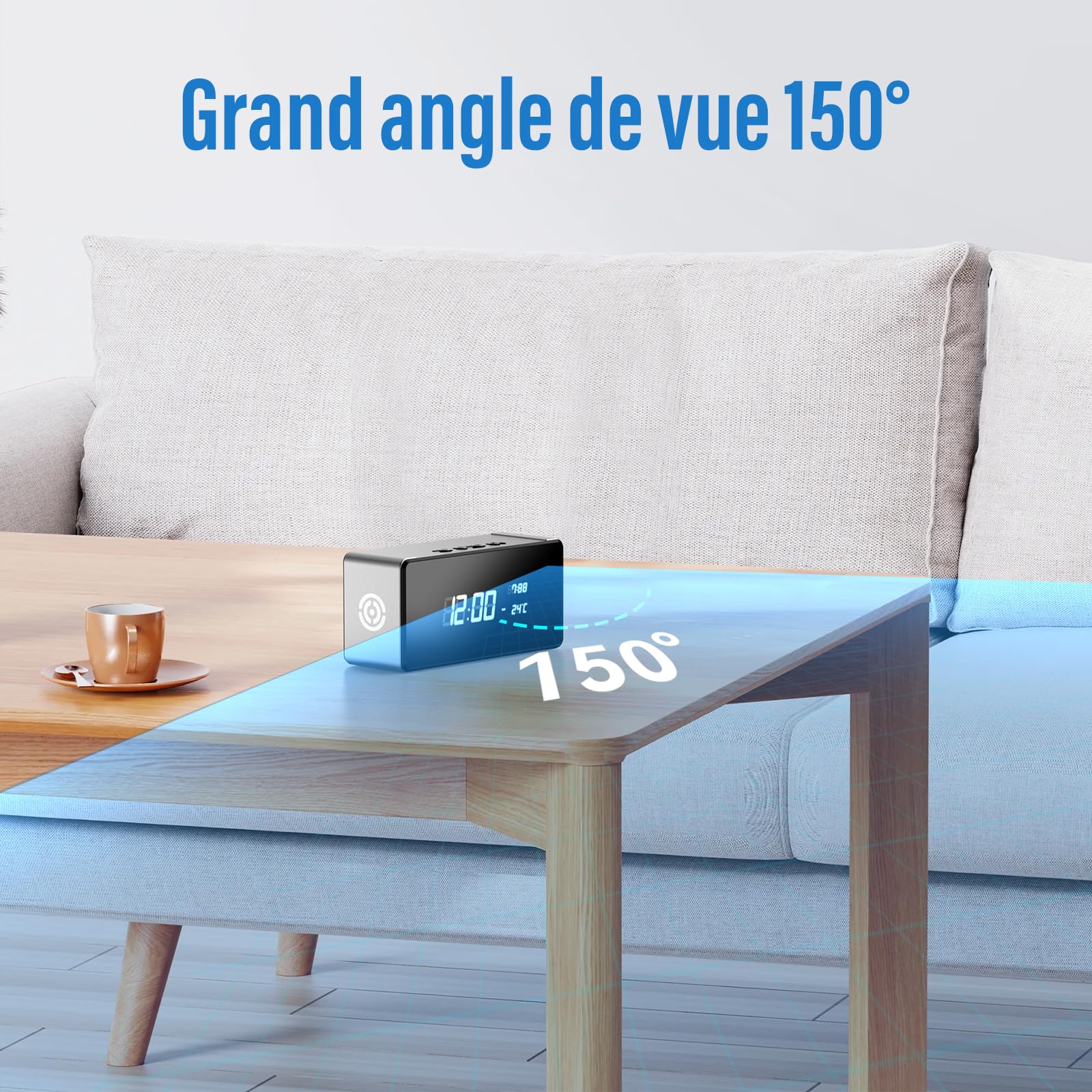 mini telecamera spia nascosta Interna 4K UHD Videocamera Sorveglianza con Visione Notturna, Mini Telecamera Spia Nascosta, Notifiche Movimento Istantanee, Doppia Memoria SD/Cloud