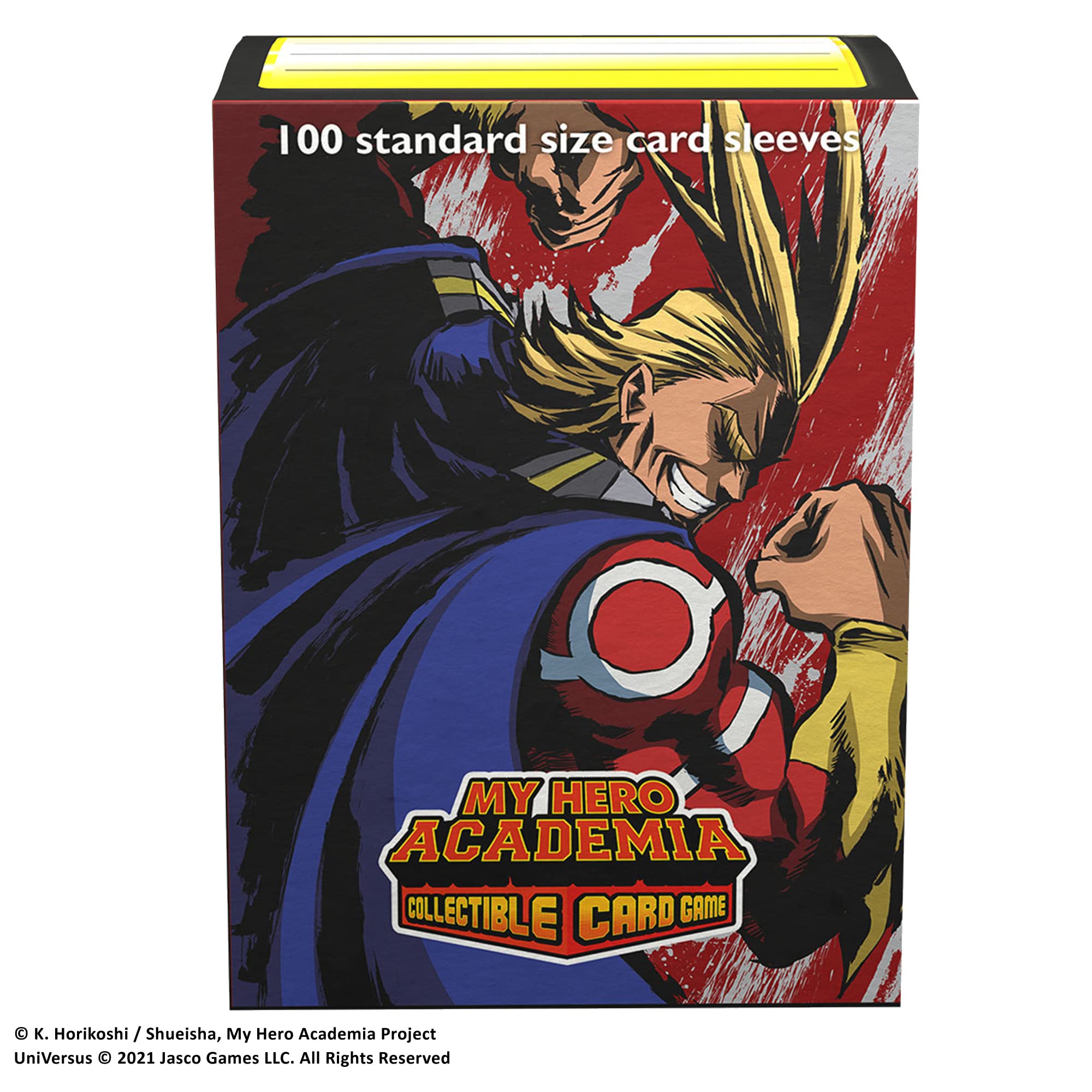 Amazon.com: My Hero Academia Collectible Card Game All Might Flex Card  Sleeves | 100 Dragon Shield Art Sleeves | Card Game Holder | PVC and  Acid-Free