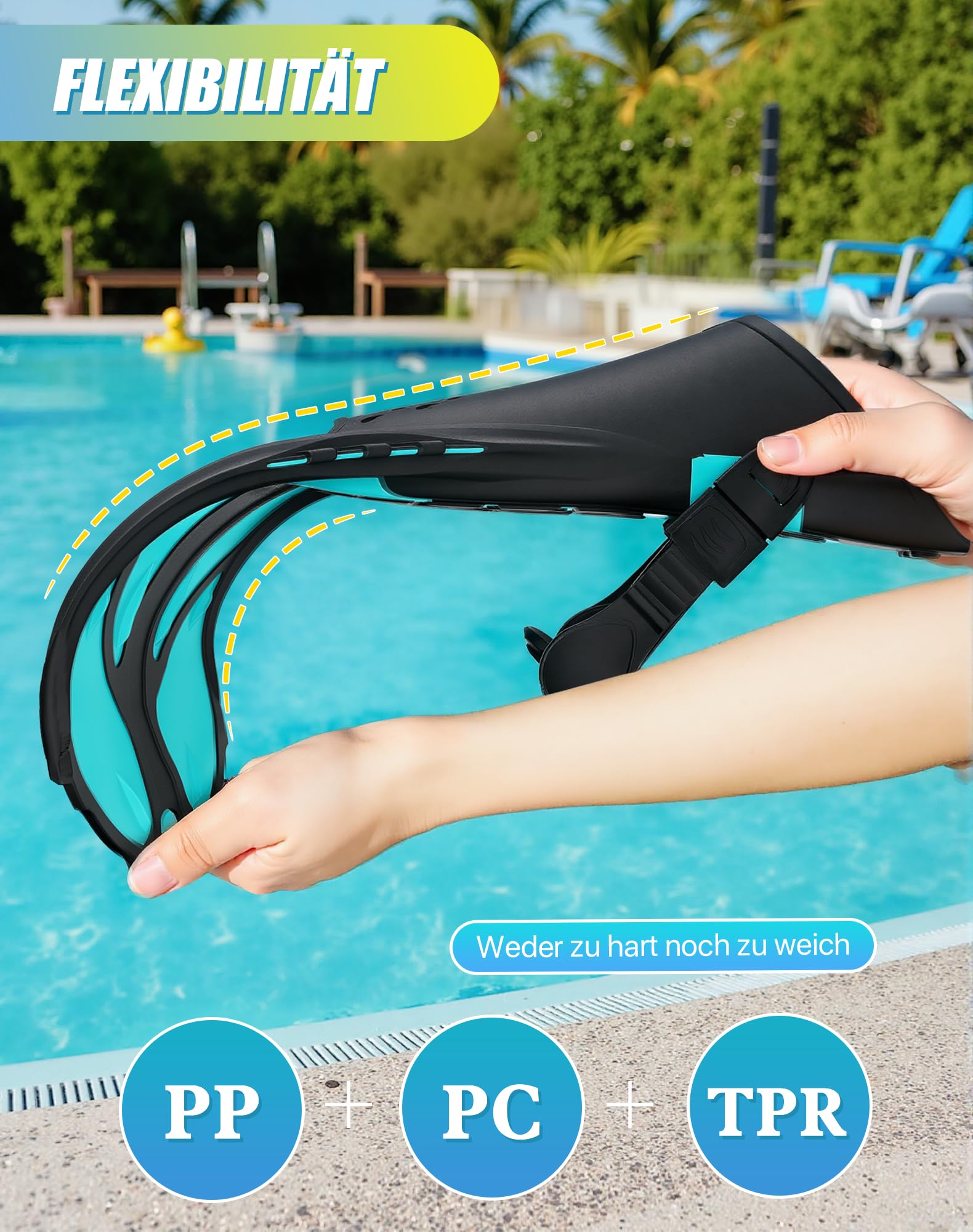 Schnorchelflossen, Flossen Verstellbar Erwachsene Reisegröße Schwimmflossen Unisex Taucherflossen für Erwachsene Männer Frauen Kinder Offene Ferse Trainingsflossen mit Netztasche