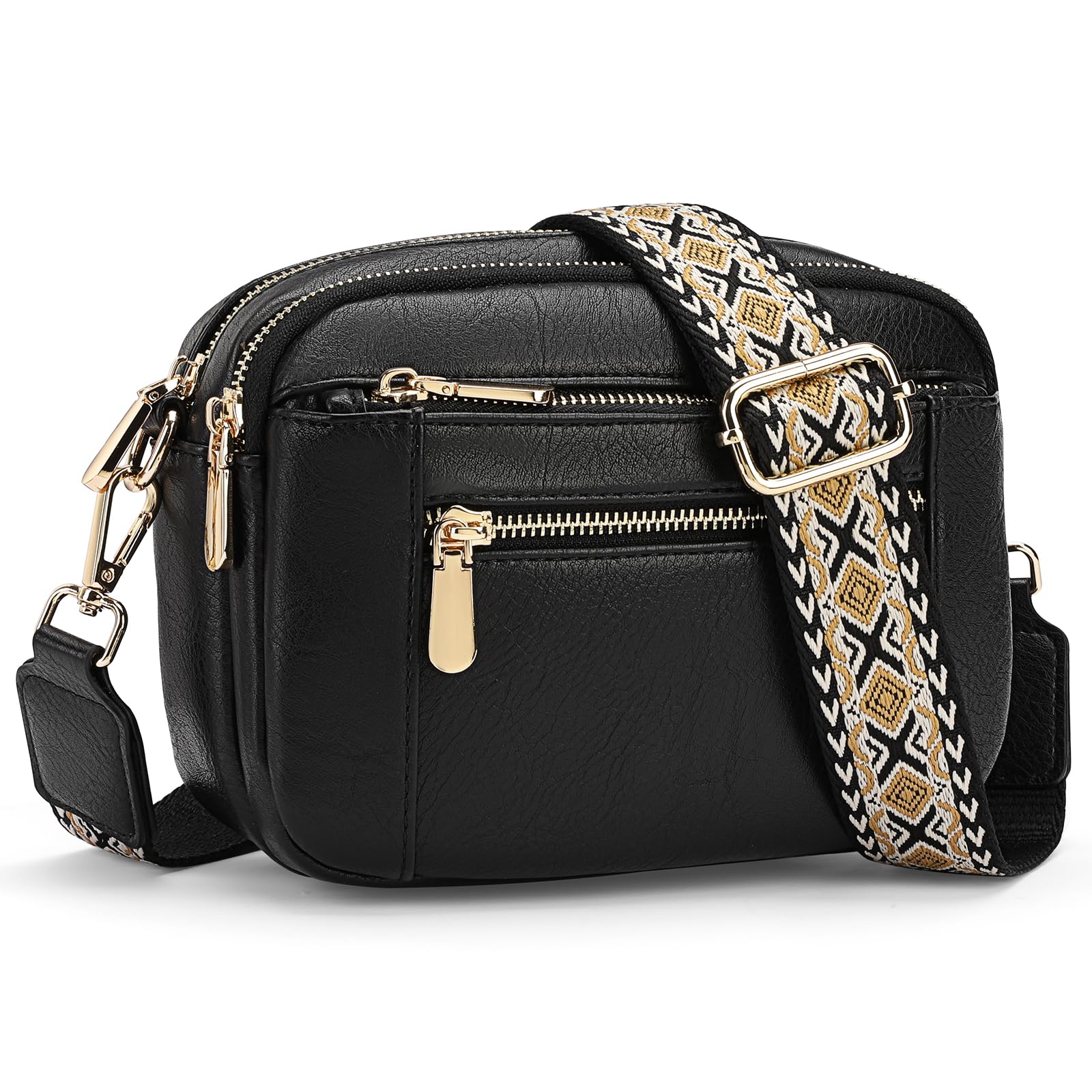 GAEKEAO Small Crossbody Bags For Women Vegan Leather Trendy Purses Shoulder Handbags Travel with Adjustable Wide Strap