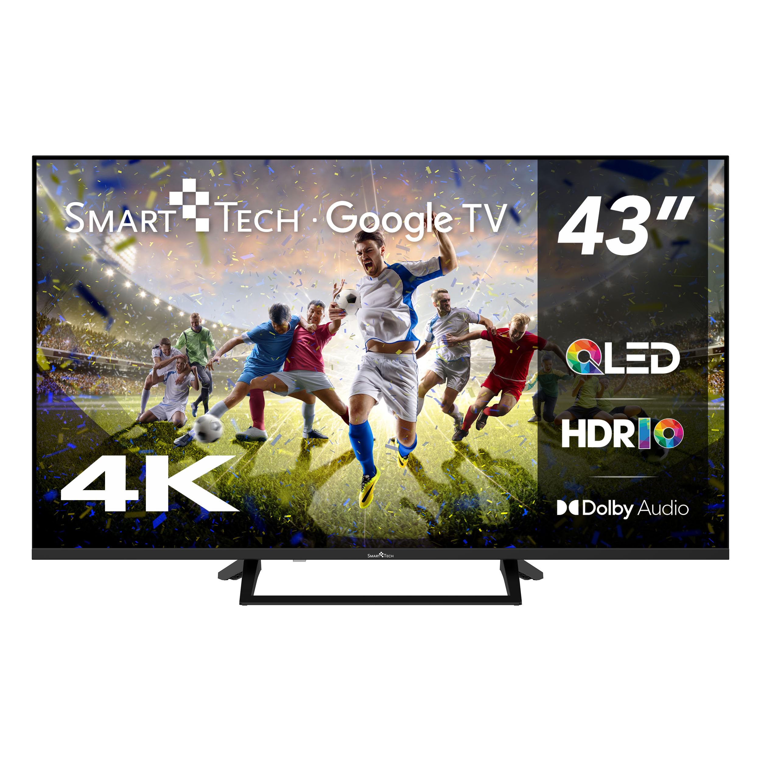 Smart Tech 43QG06V, 43" (109 cm) 4K UHD-QLED TV, Bluetooth y Triple sintonizador, Smart TV