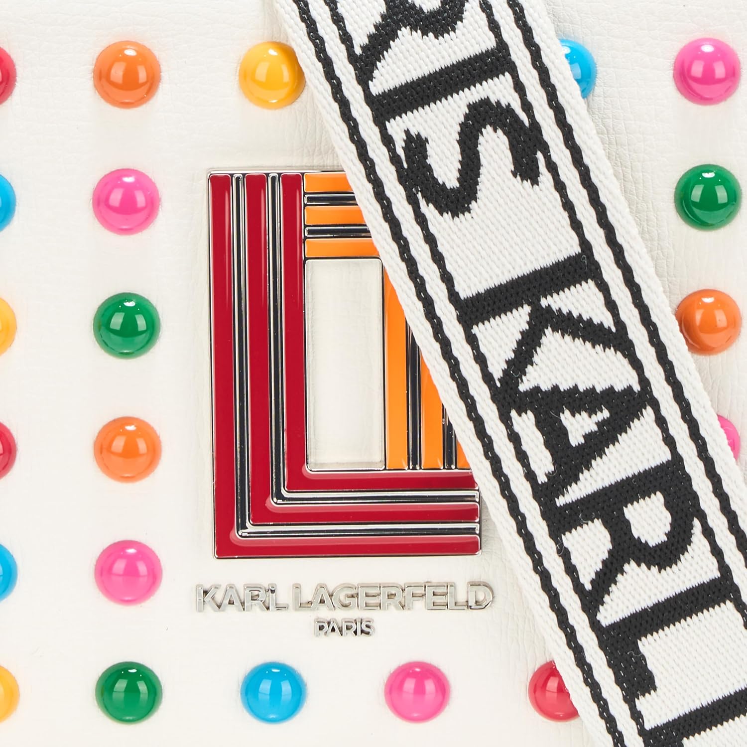 KARL LAGERFELD womens Simone Studded Camera Crossbody - Image 3