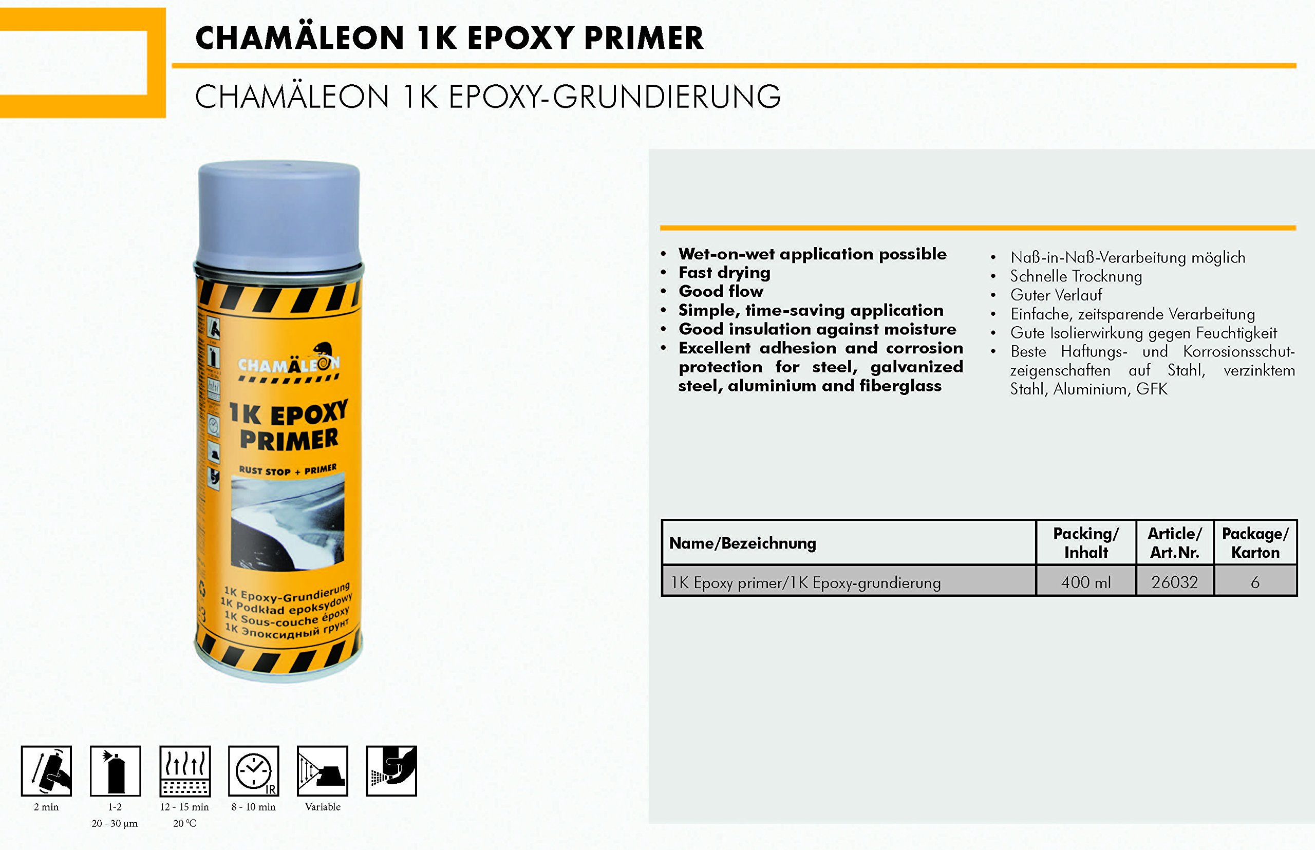 Chamäleon 1 primer epossidico grigio da 400 ml 1K protezione anticorrosione a spruzzo