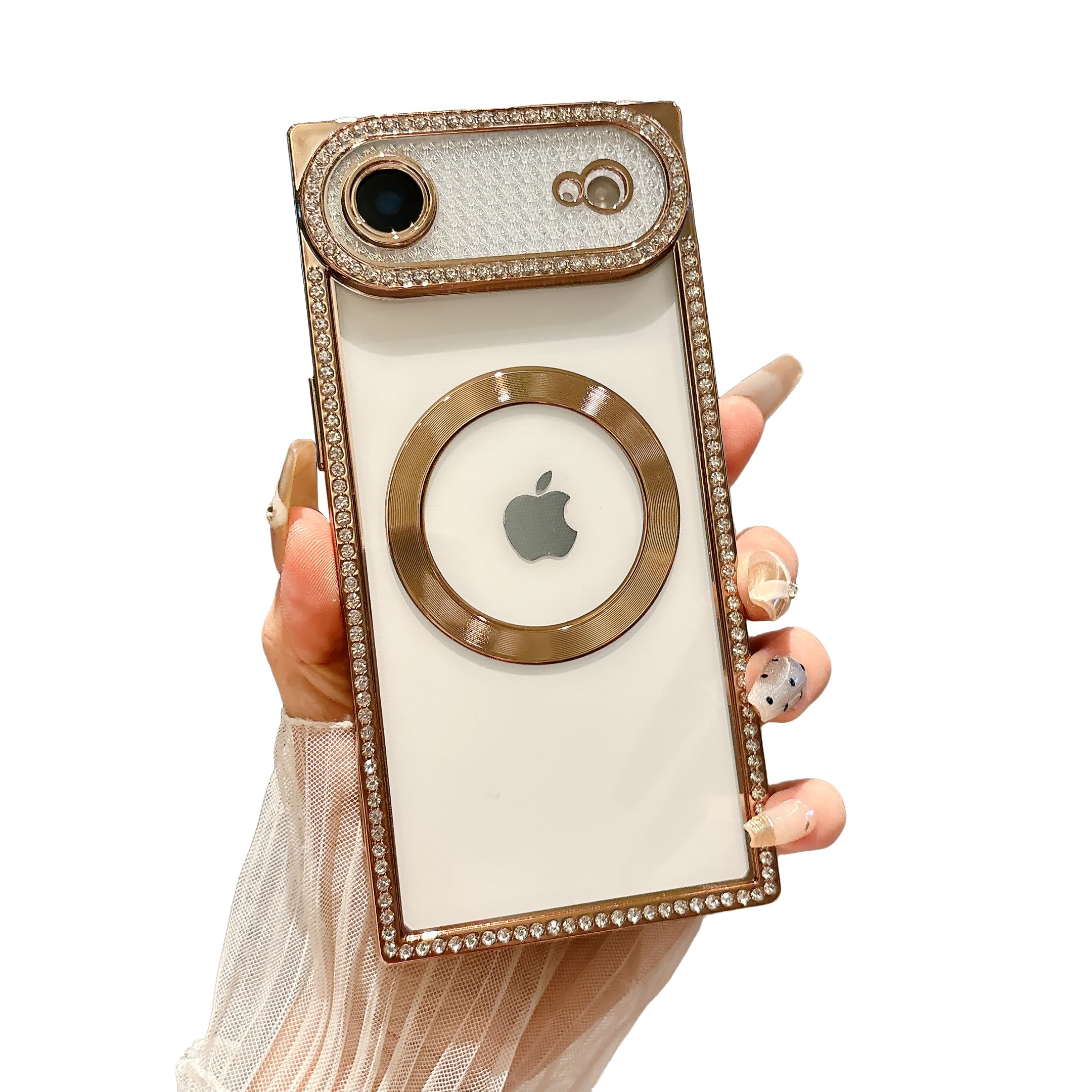 Coque transparente pour iPhone 17 Air magnétique compatible MagSafe dorée - 8