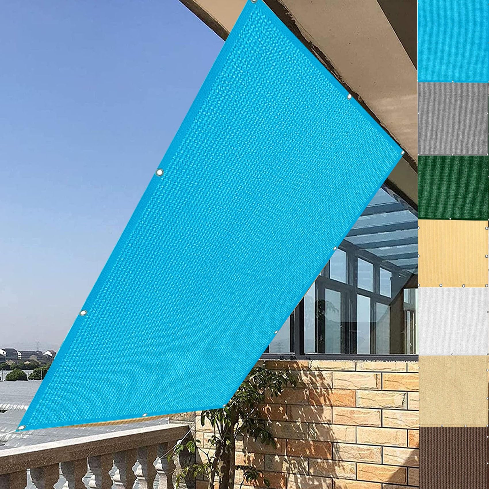 KLGFBDC Balcony 50 x 200 cm Outdoor Sunshade with Weatherproof UV Protection for Balcony and Patio Blue Privacy Net for Enhanced Outdoor Privacy and Comfort