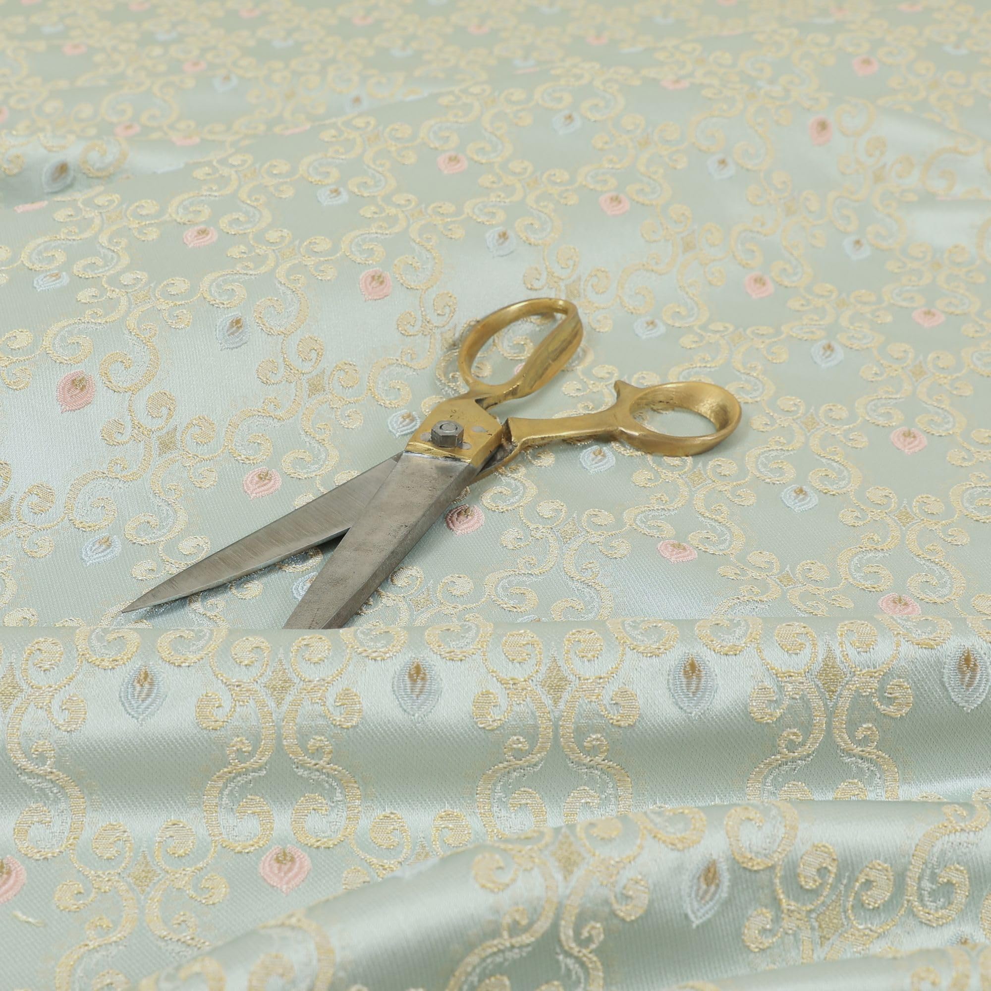 Redbrick Mill Fabrics Flame Retardant Modern Quality Regency Medallion Pattern Teal Upholstery Furniture Fabric (Per Metre)