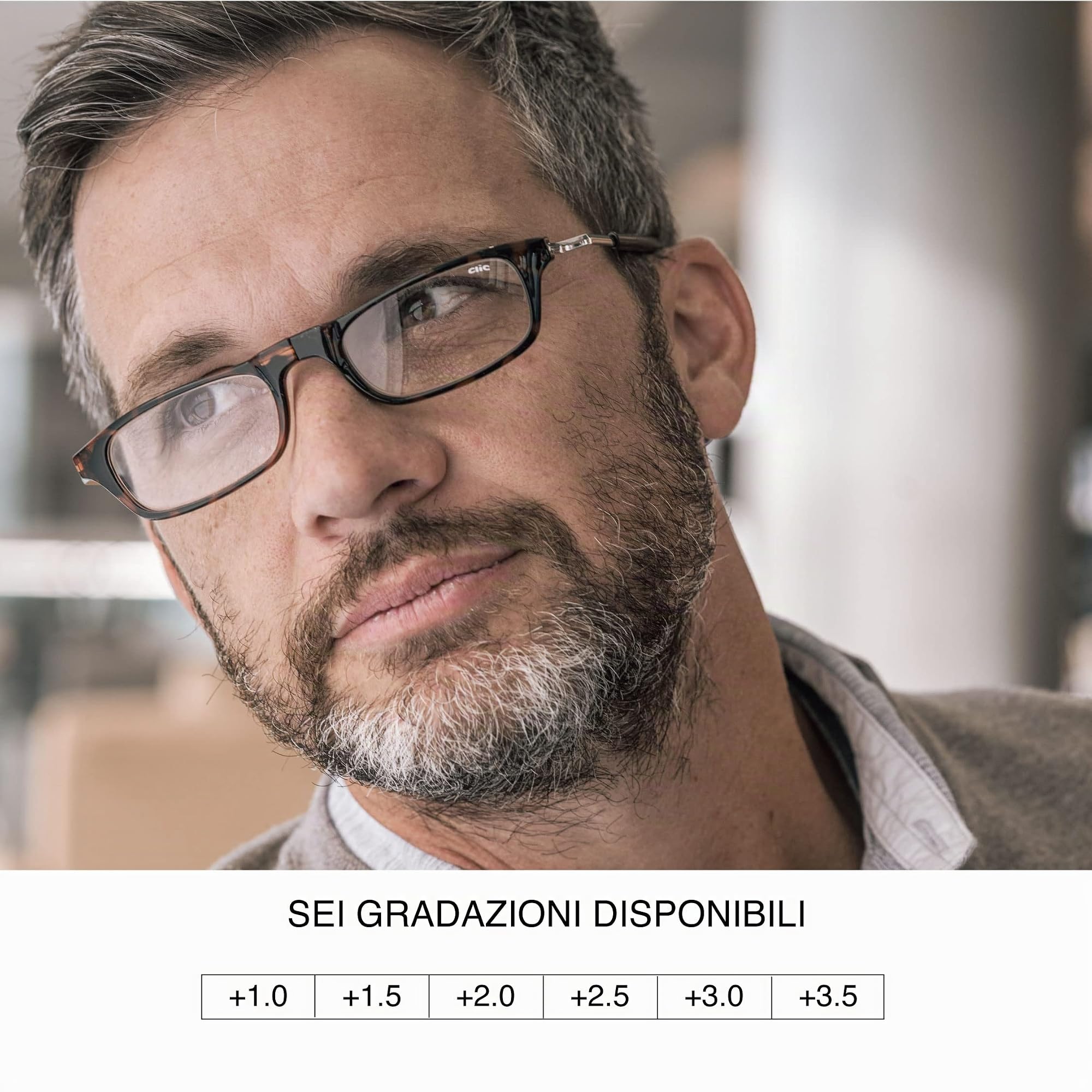 CliC Eyewear Occhiali da lettura uomo XL | Occhiali da lettura con calamita | Occhiali lettura in poliammide TR90 | Occhiali monofocali flessibili