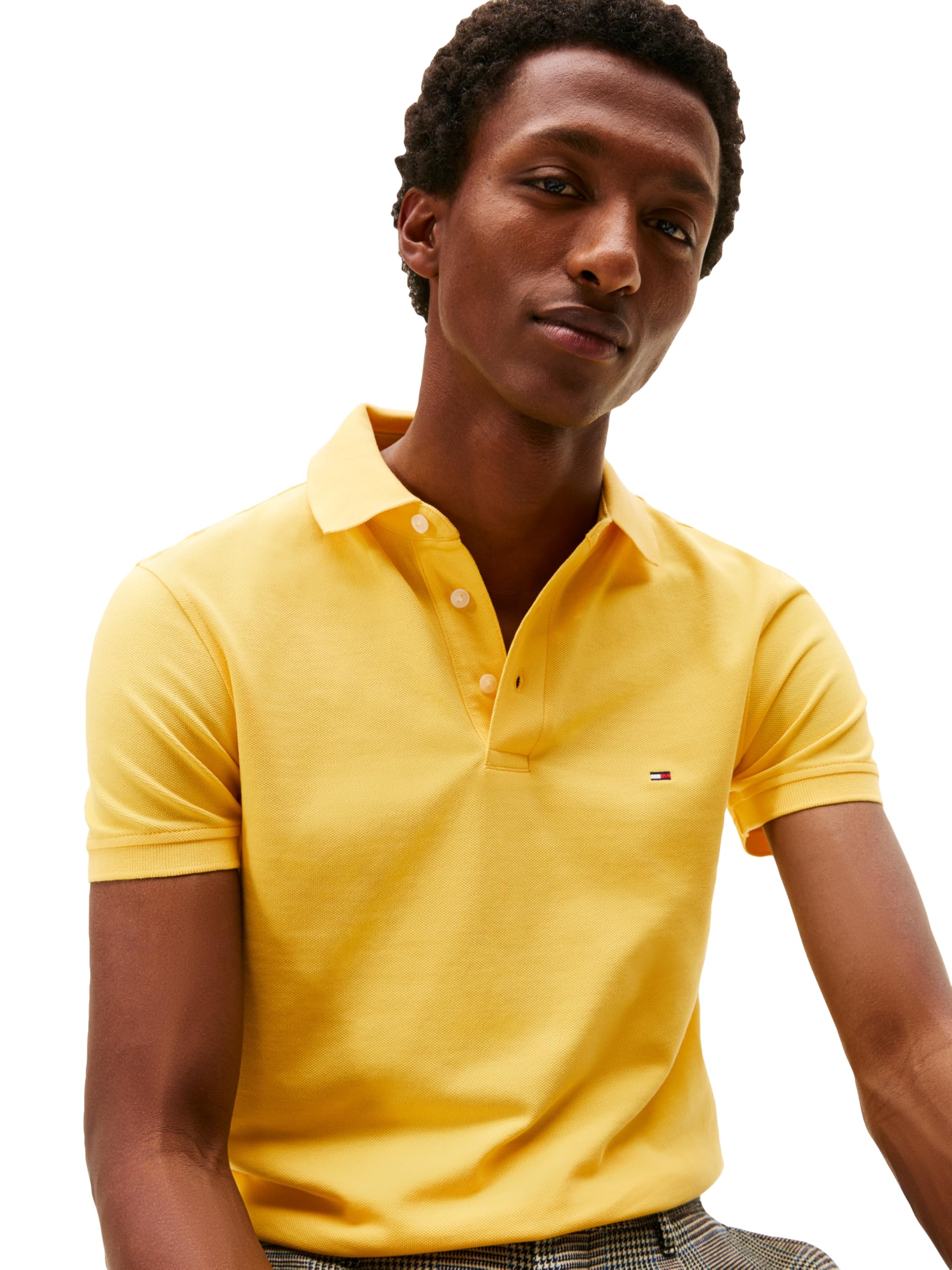 Tommy Hilfiger Short Sleeve Polo Shirts In Slim Fit with Stretch and Organic Pique Cotton Polo de Manga Corta de Corte Ajustado con algodón piqué elástico y orgánico Hombre