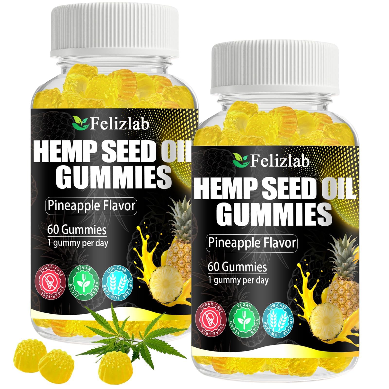 Hemp Gummies for Sleep Pain Anxiety -120 Count Plant Based Natural Hemp Oil Extract Gummy with Omega & Vitamin B for Relaxation and Peace - in a Raspberry Shape (Pineapple Flavor) 120COUNT