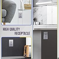 Vista 4 de ENERLITES Elite Series Duplex Receptacle with Screwless Wall Plate, Residential Grade Duplex Outlet, Tamper-Resistant, Grounding, 15A 125V, UL Silver